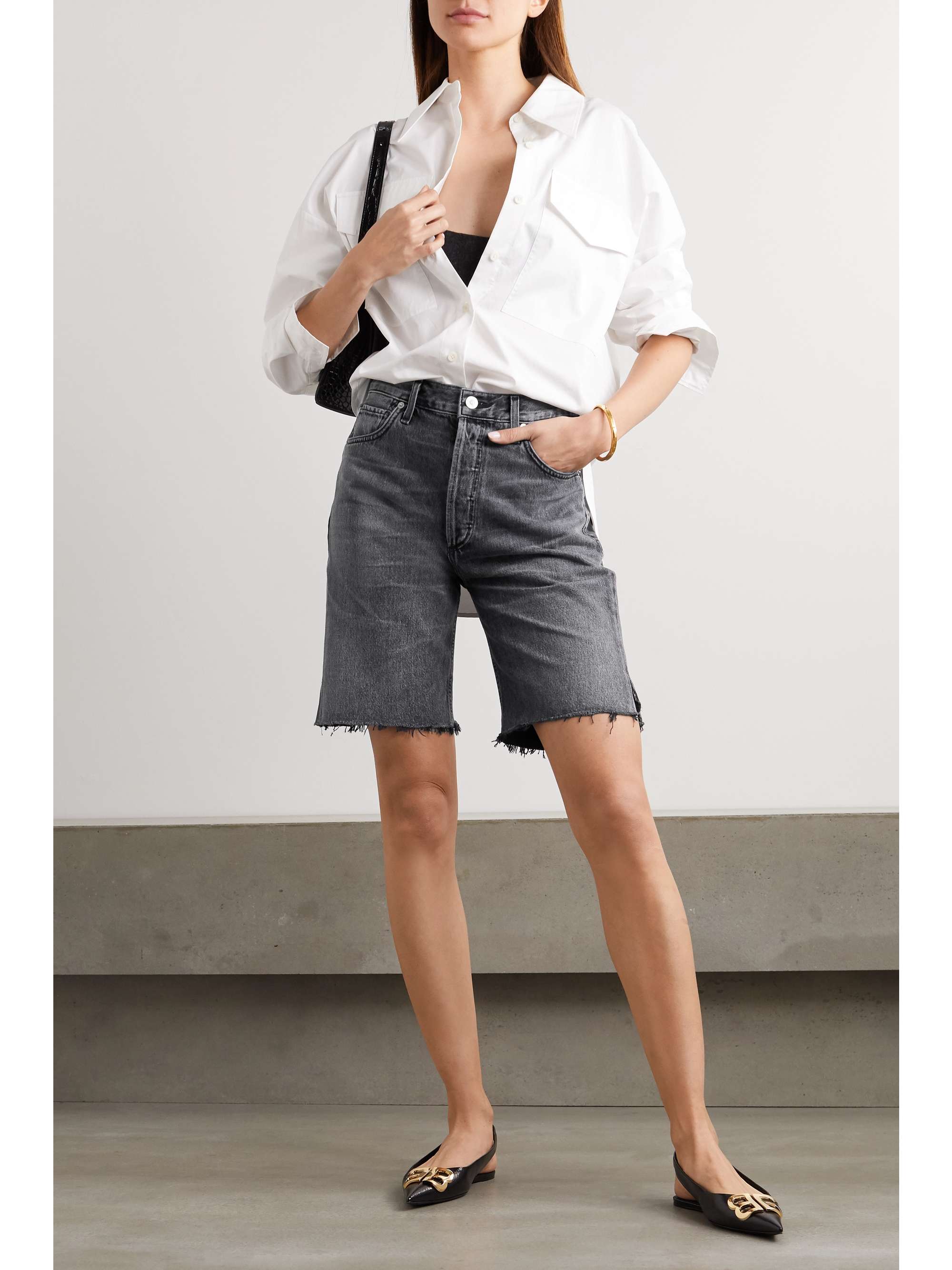 Gray Claudette frayed organic denim 