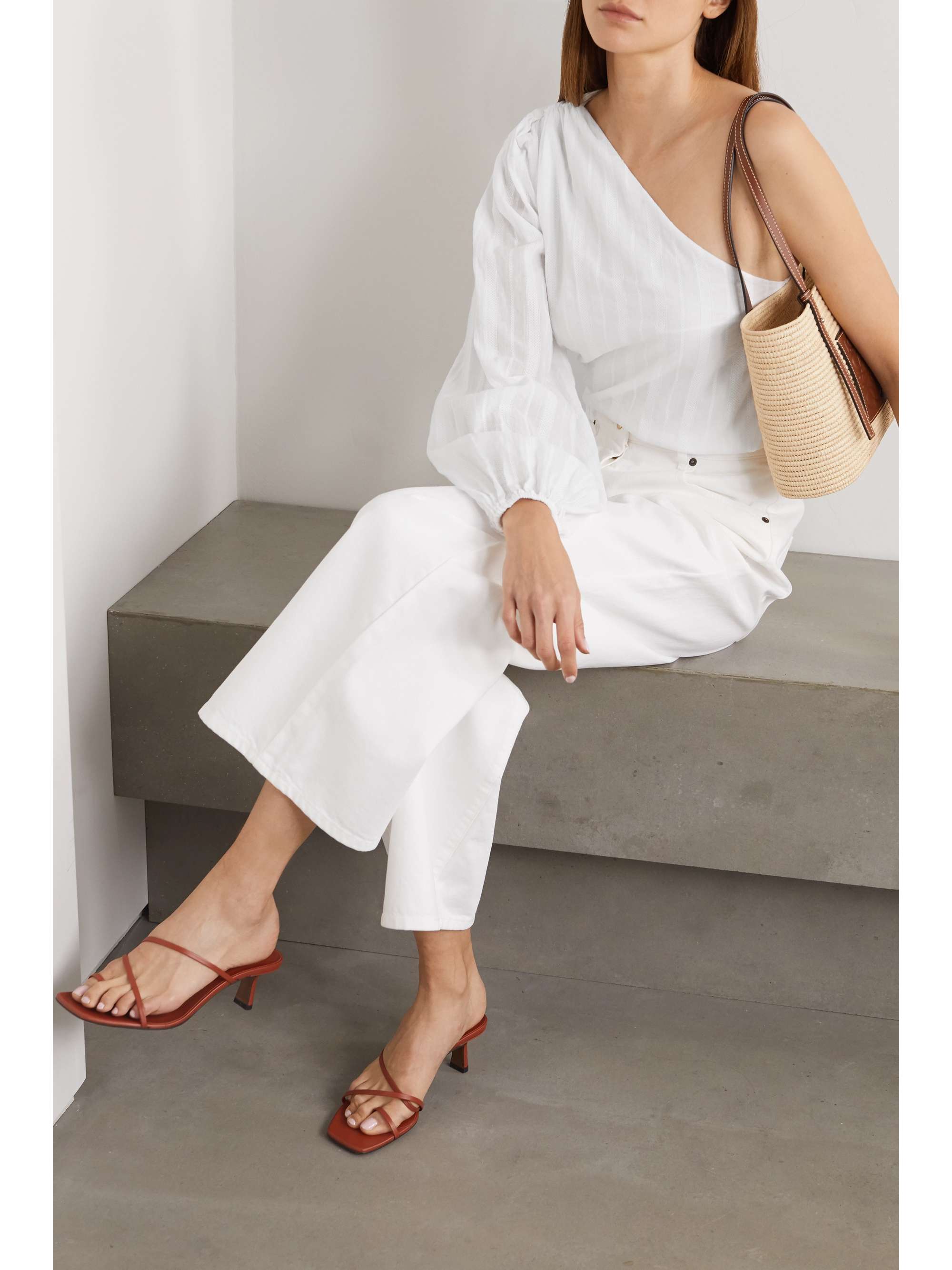 CAMI NYC The Lenore one-sleeve embroidered cotton bodysuit