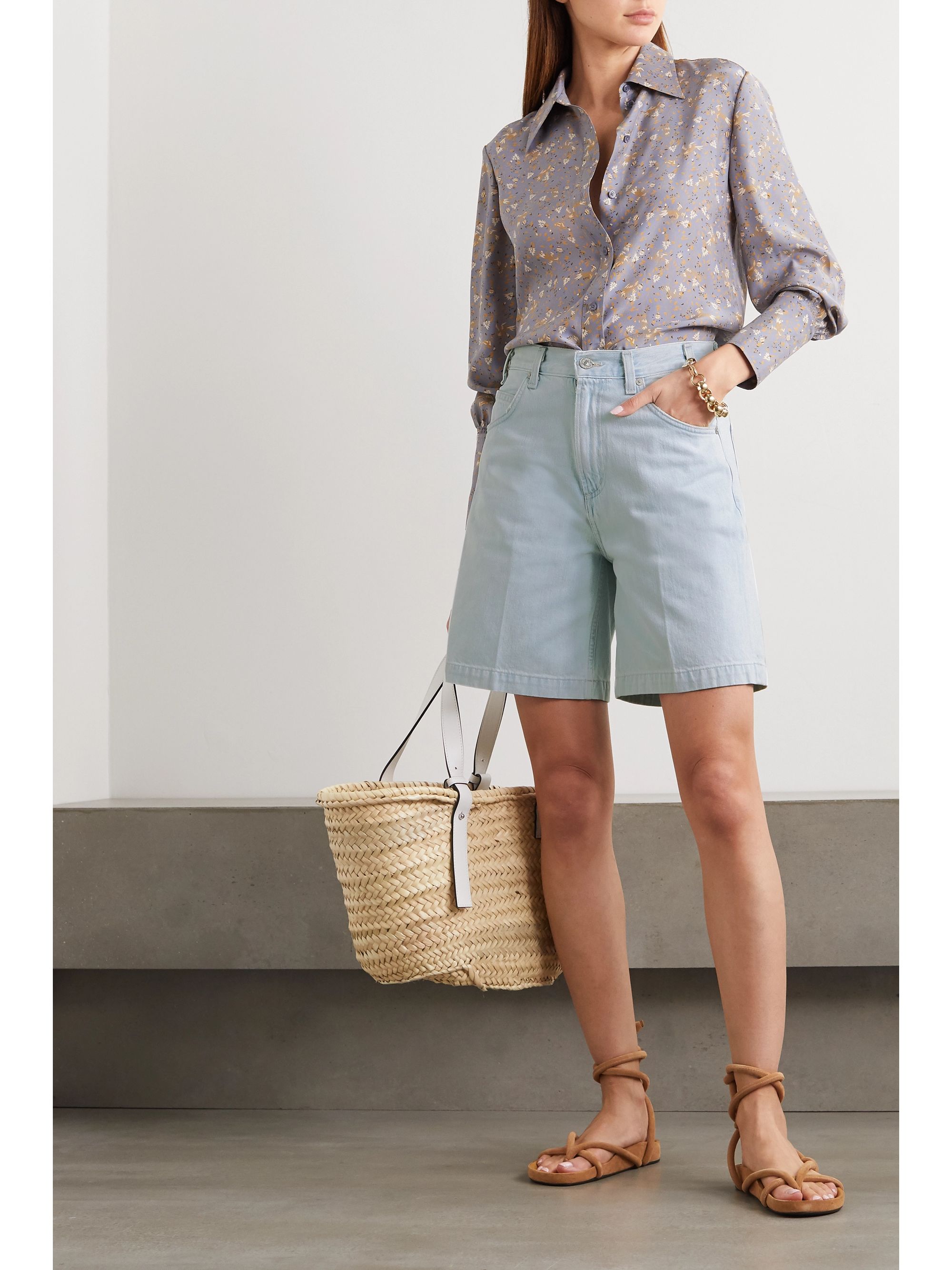 Light Denim Rosa Denim Shorts Citizens Of Humanity Net A Porter