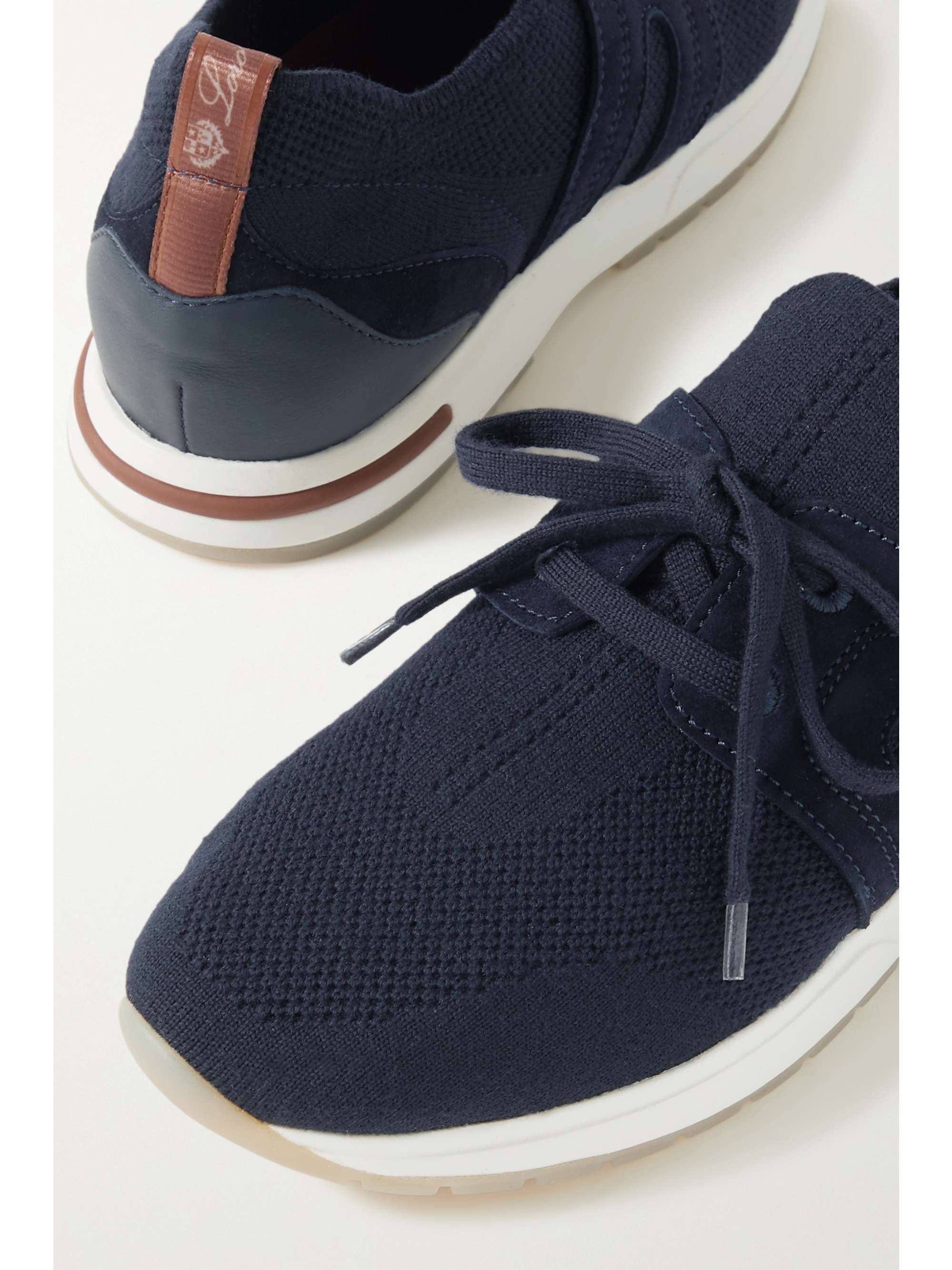 LORO PIANA Baskets en laine, cuir et daim Flexy Lady