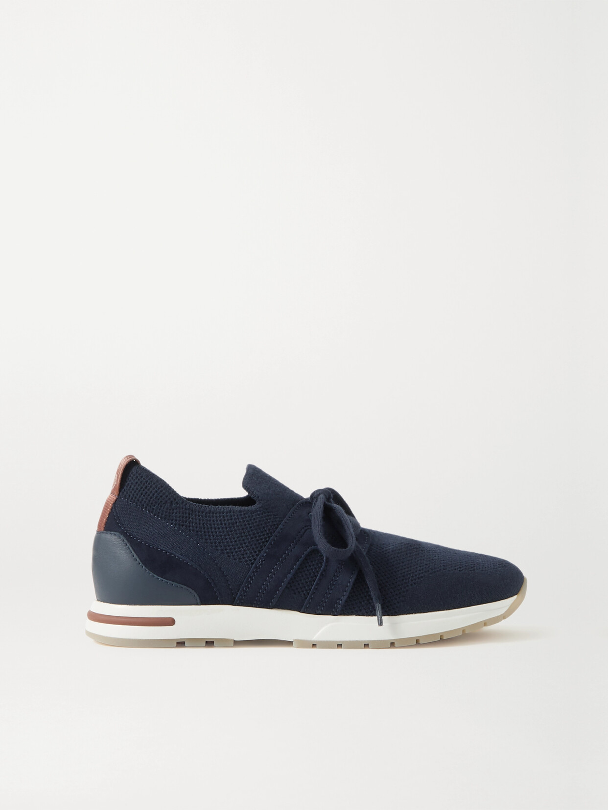 Loro Piana Flexy Lady Wool, Leather And Suede Trainers In Blue