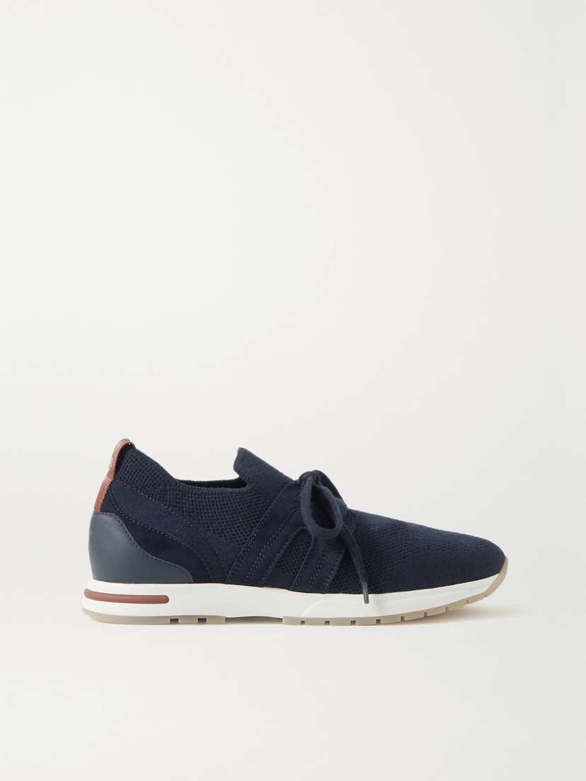 Loro Piana Flexy Lady Wool, Leather And Suede Sneakers