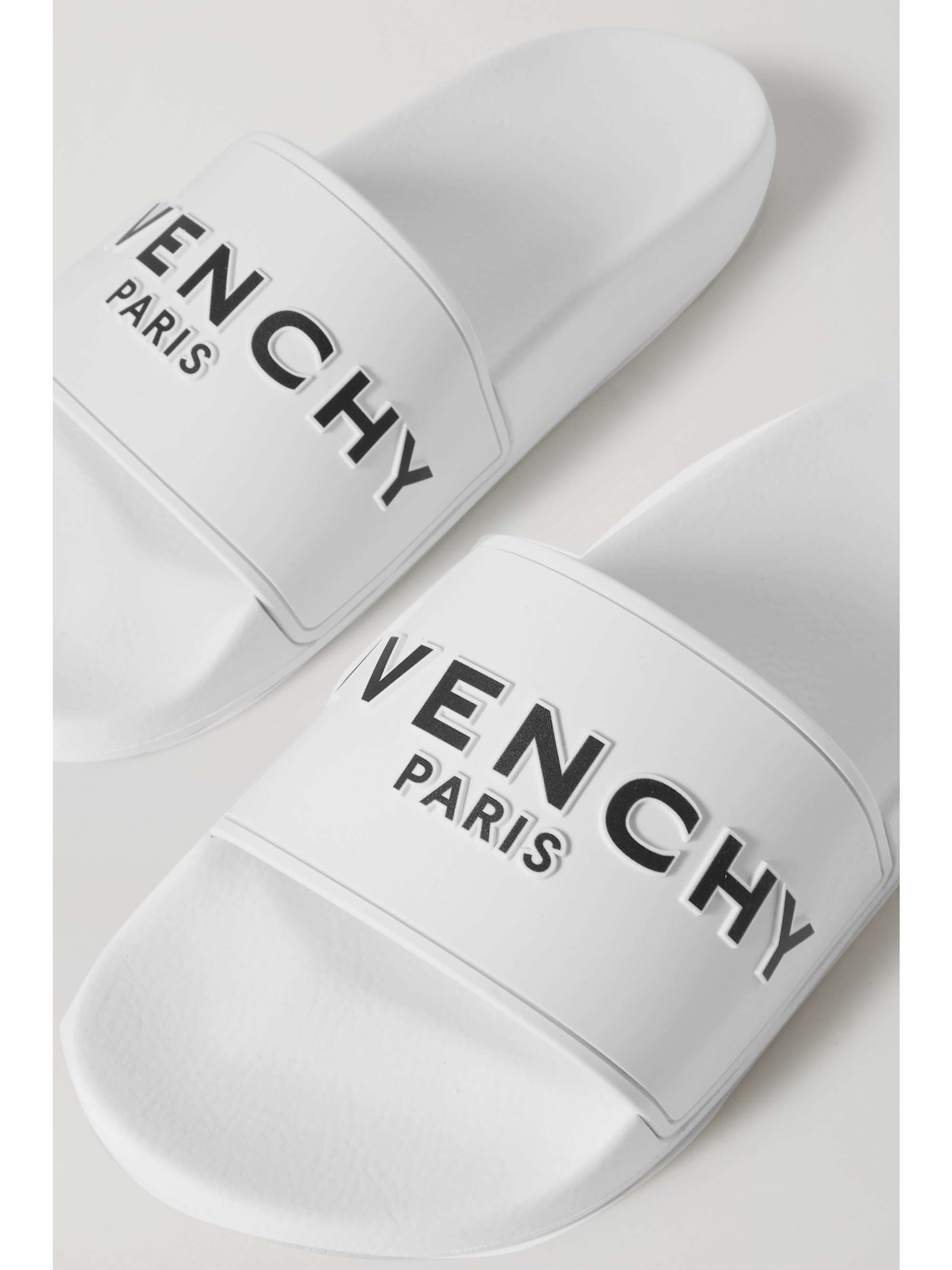 white and black givenchy slides