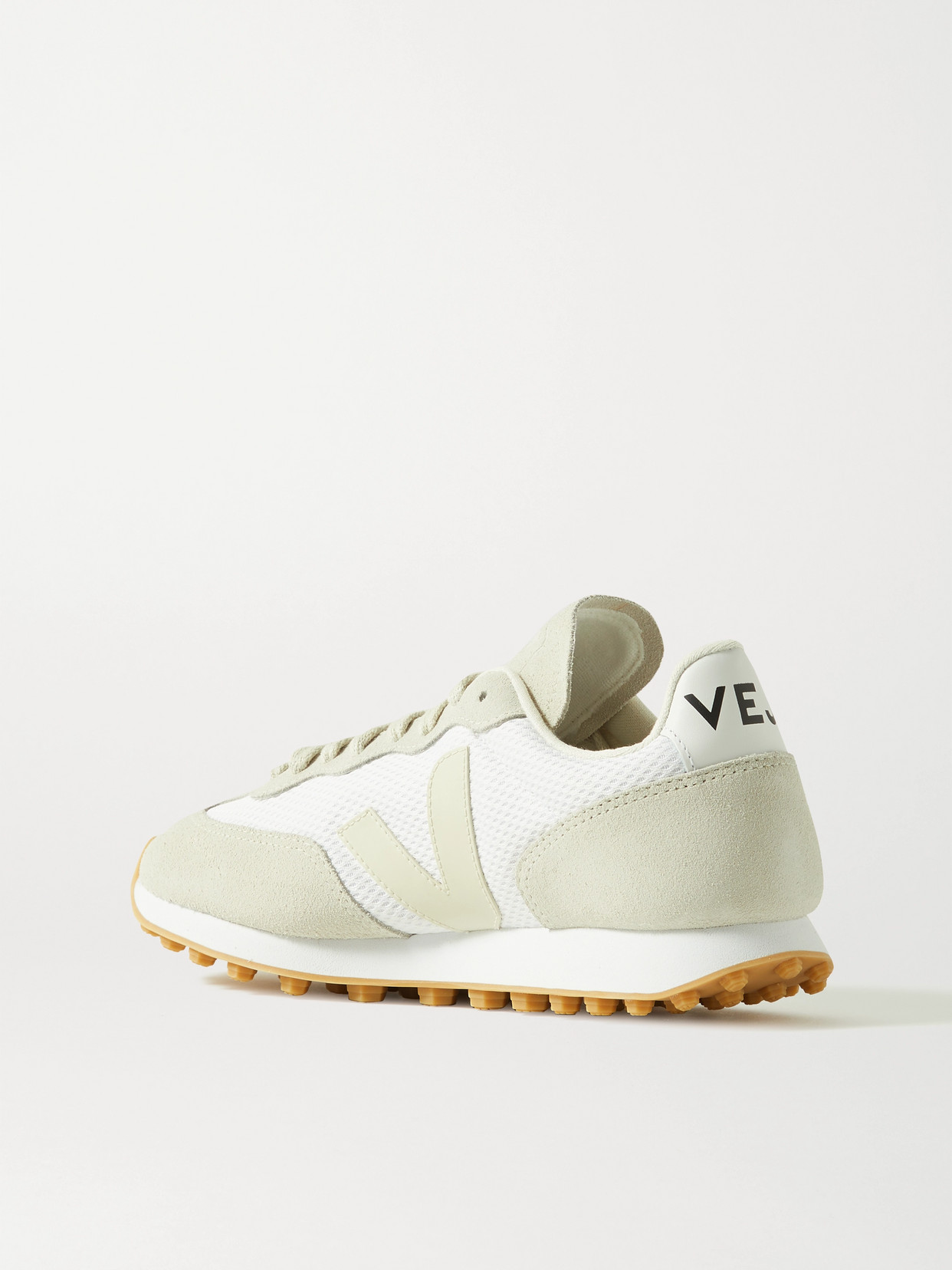 Veja + Net Sustain Rio Branco Leather-trimmed Suede And Mesh Sneakers In White