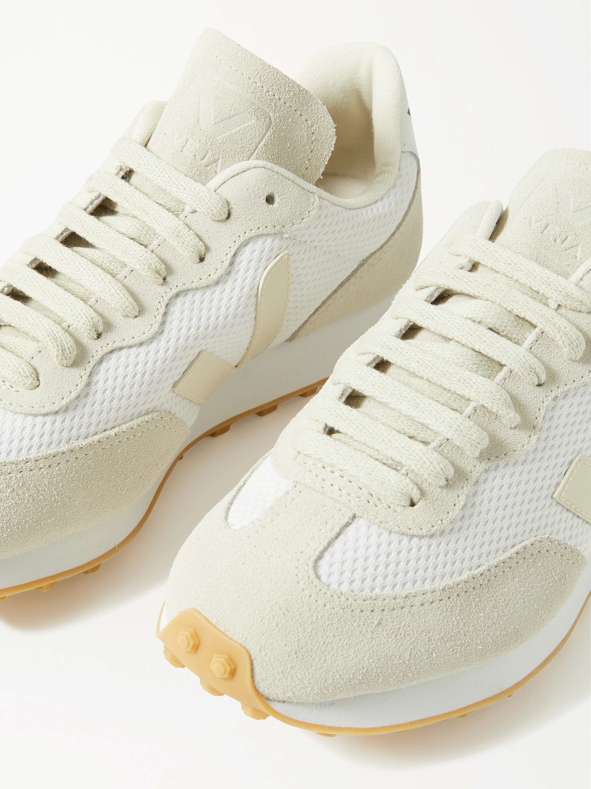 VEJA + NET SUSTAIN Rio Branco leather-trimmed suede and mesh sneakers