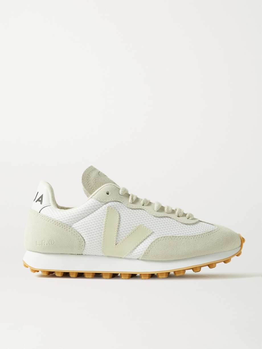 net-a-porter.com | NET SUSTAIN Rio Branco leather-trimmed suede and mesh sneakers