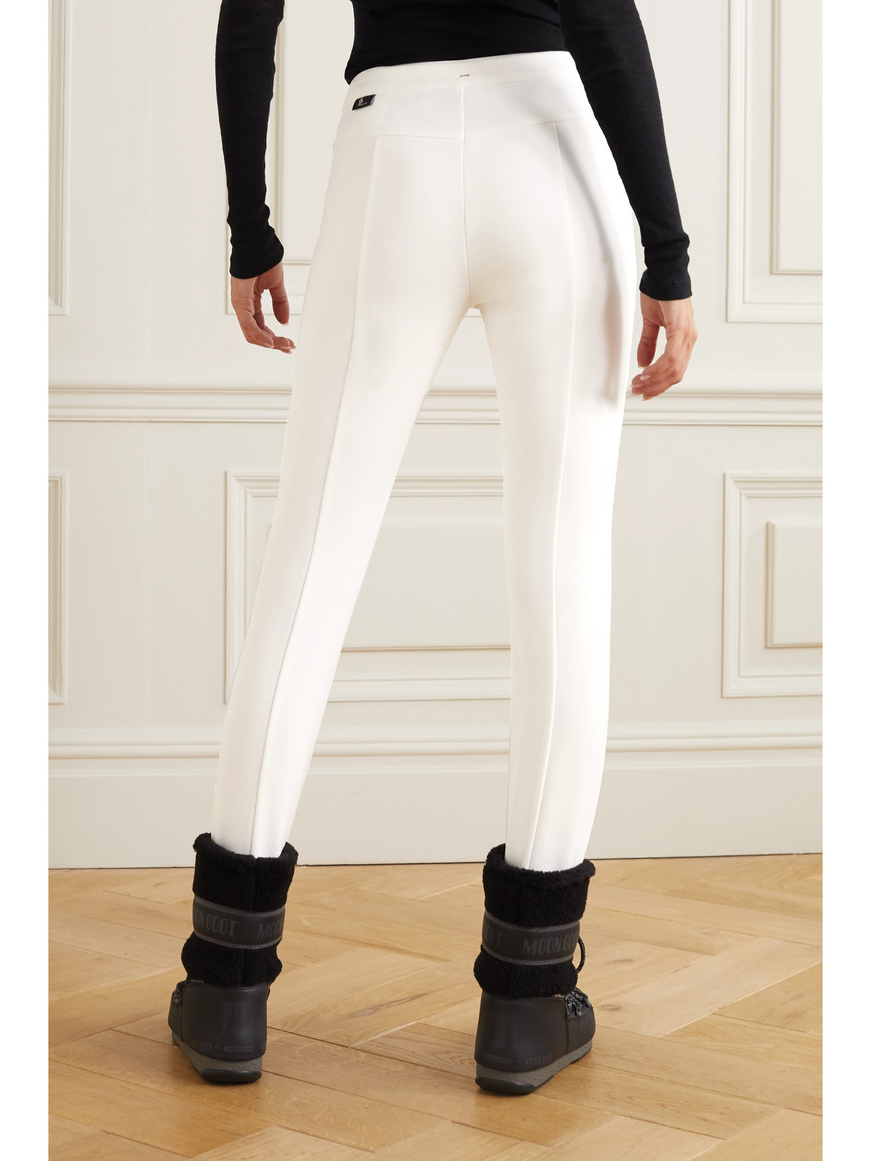 Shop Moncler Sportivo Stirrup Ski Pants In White