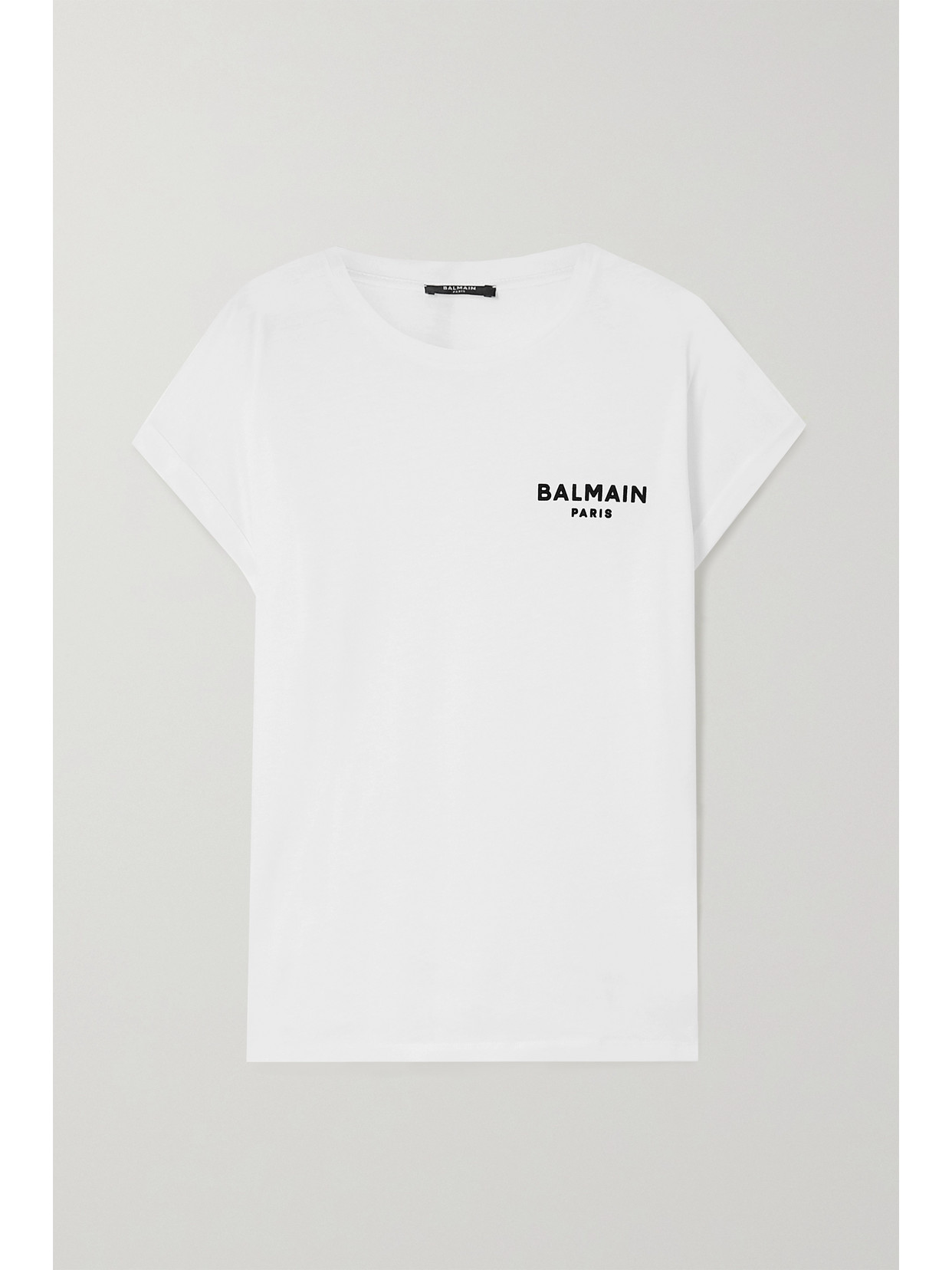 BALMAIN FLOCKED COTTON-JERSEY T-SHIRT