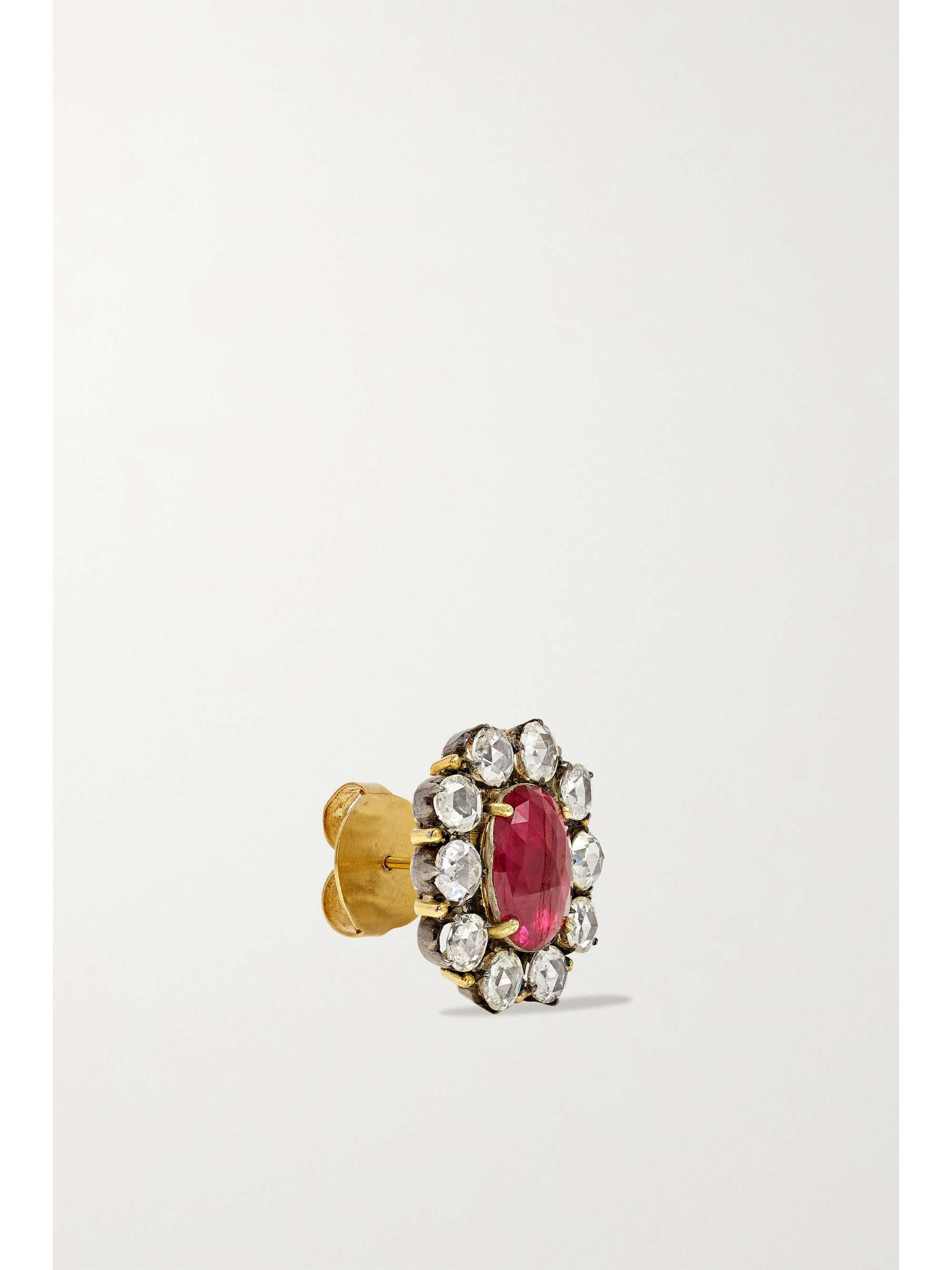 AMRAPALI LONDON 18-karat gold, sterling silver, ruby and diamond earrings