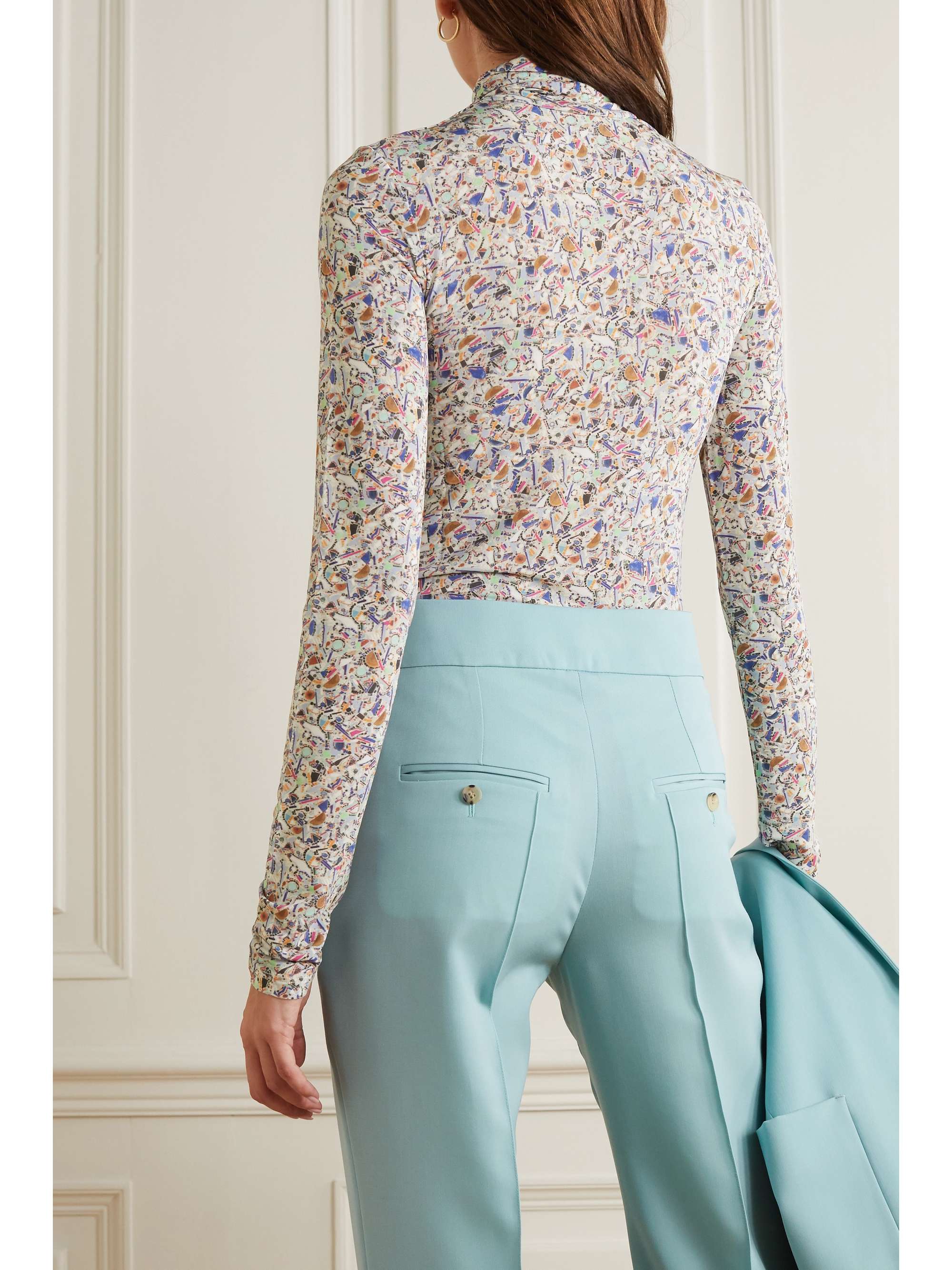 ISABEL MARANT Goyela printed stretch-jersey turtleneck top