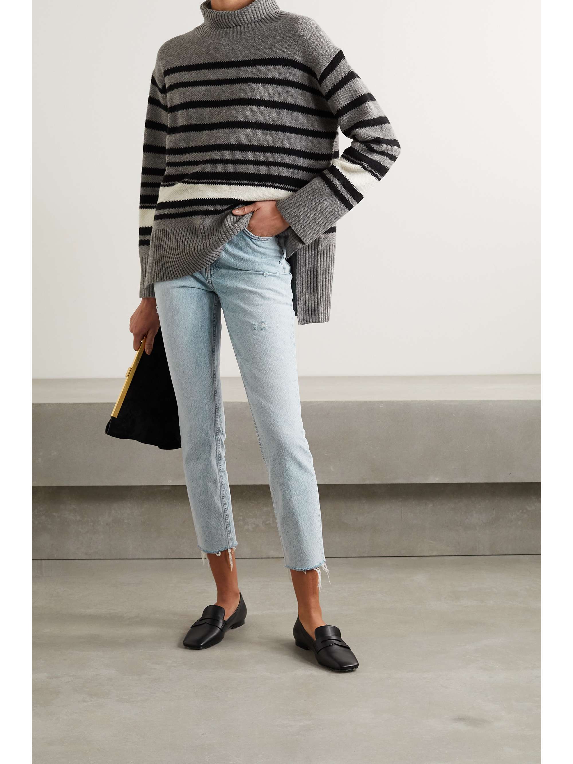 Light denim Karolina frayed high-rise 