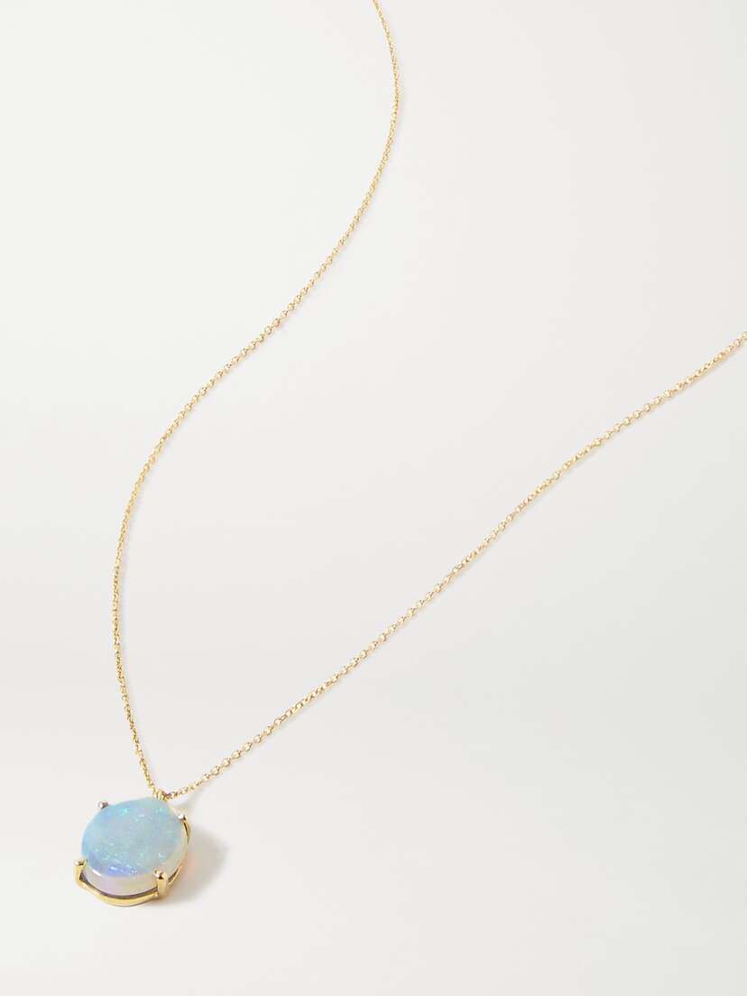 Wwake 14-karat Gold Opal Necklace