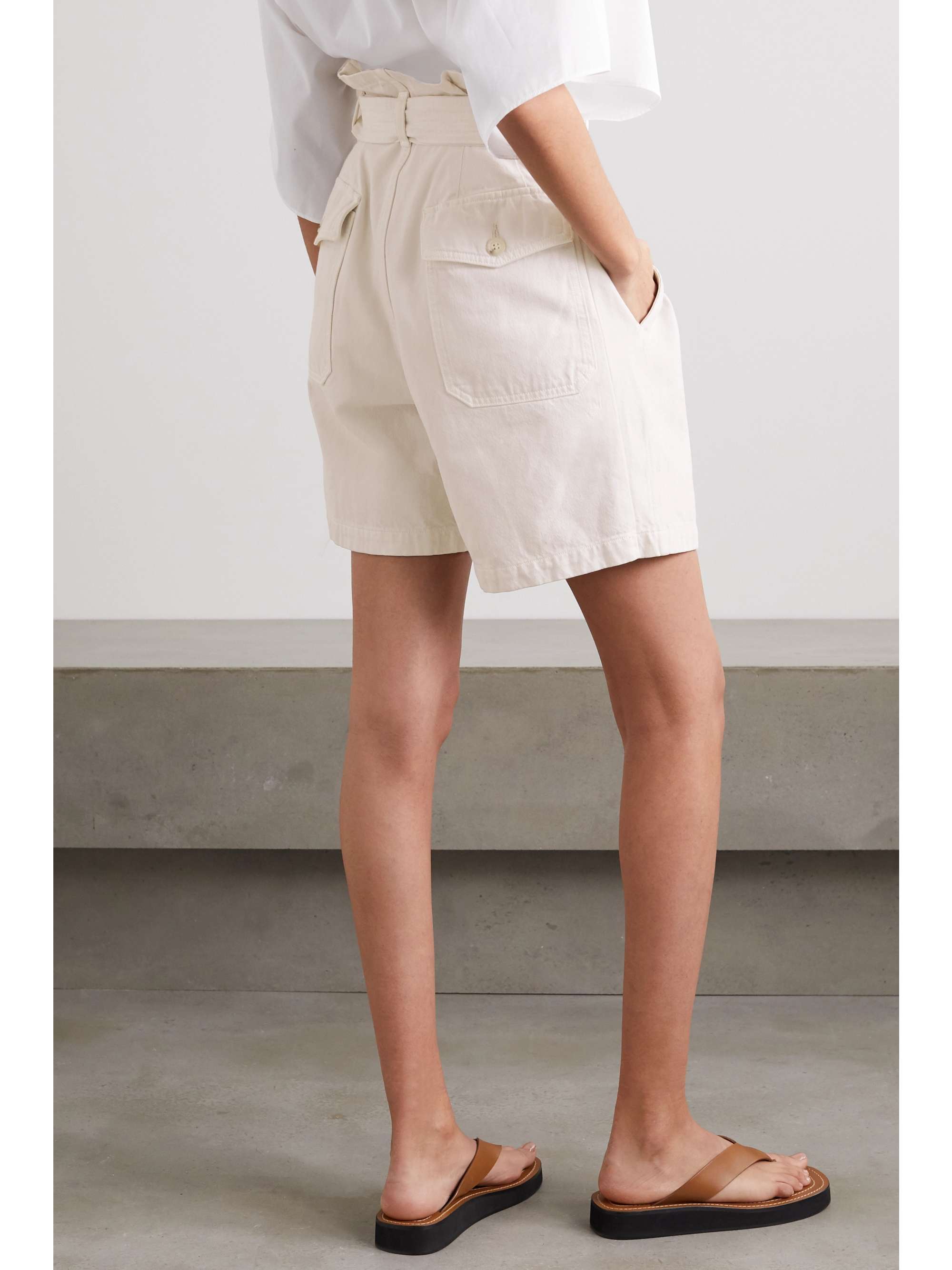 CITIZENS OF HUMANITY + Space for Giants Kora belted organic cotton-twill shorts