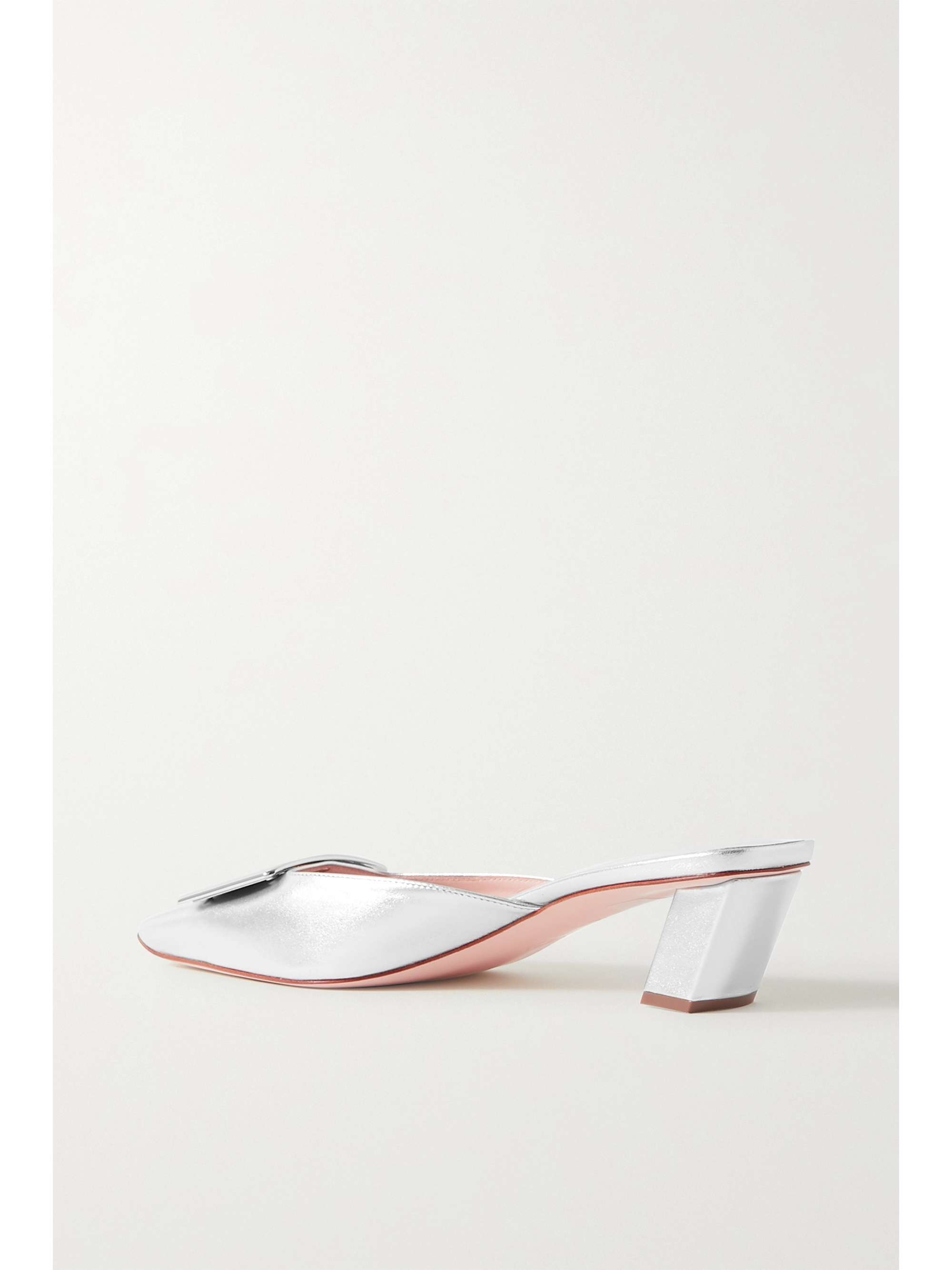 ROGER VIVIER Belle Vivier metallic leather mules | NET-A-PORTER