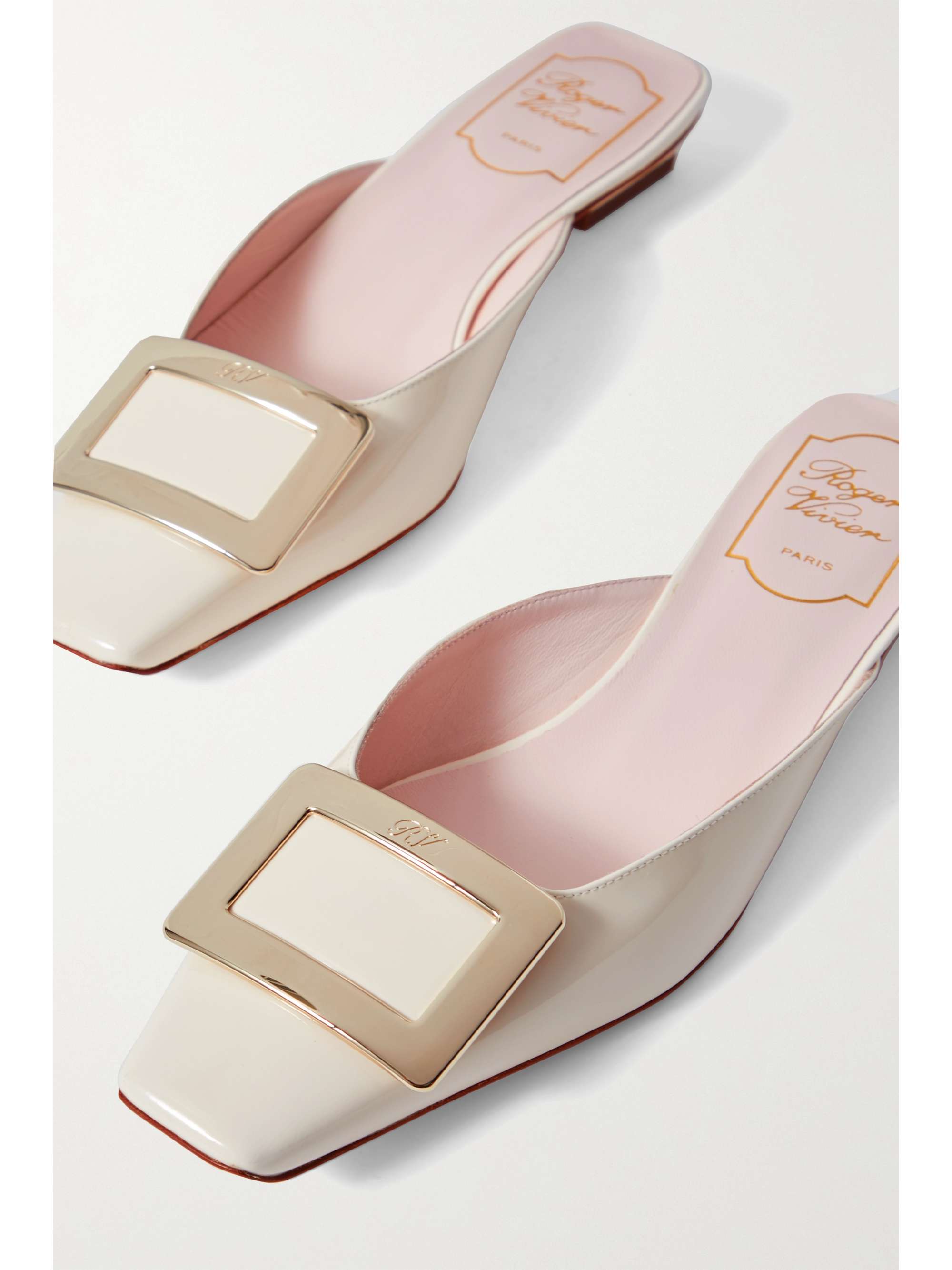 ROGER VIVIER Belle Vivier patent-leather mules