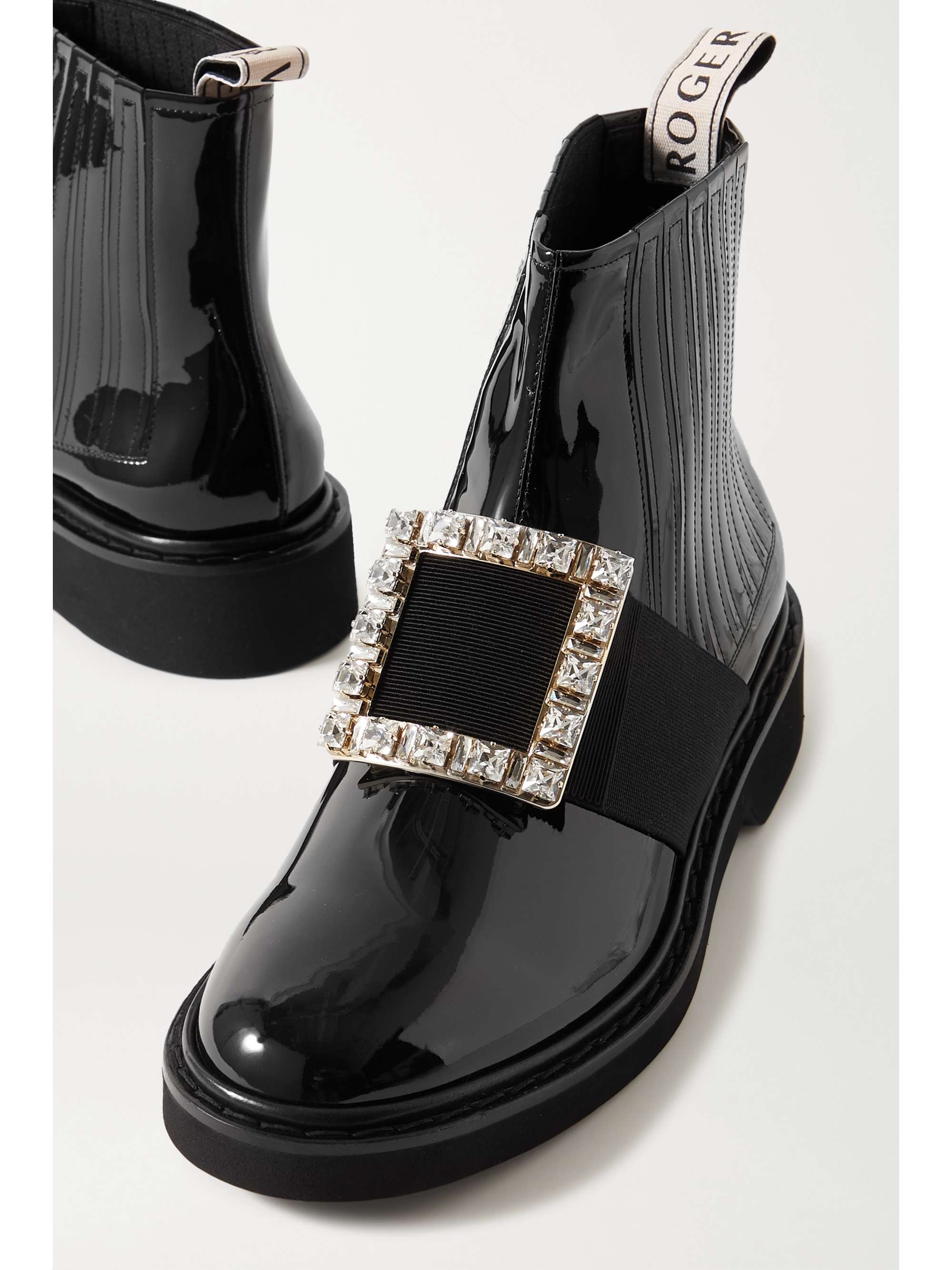 stum elektronisk Sjov ROGER VIVIER Viv Ranger crystal-embellished patent-leather Chelsea boots |  NET-A-PORTER