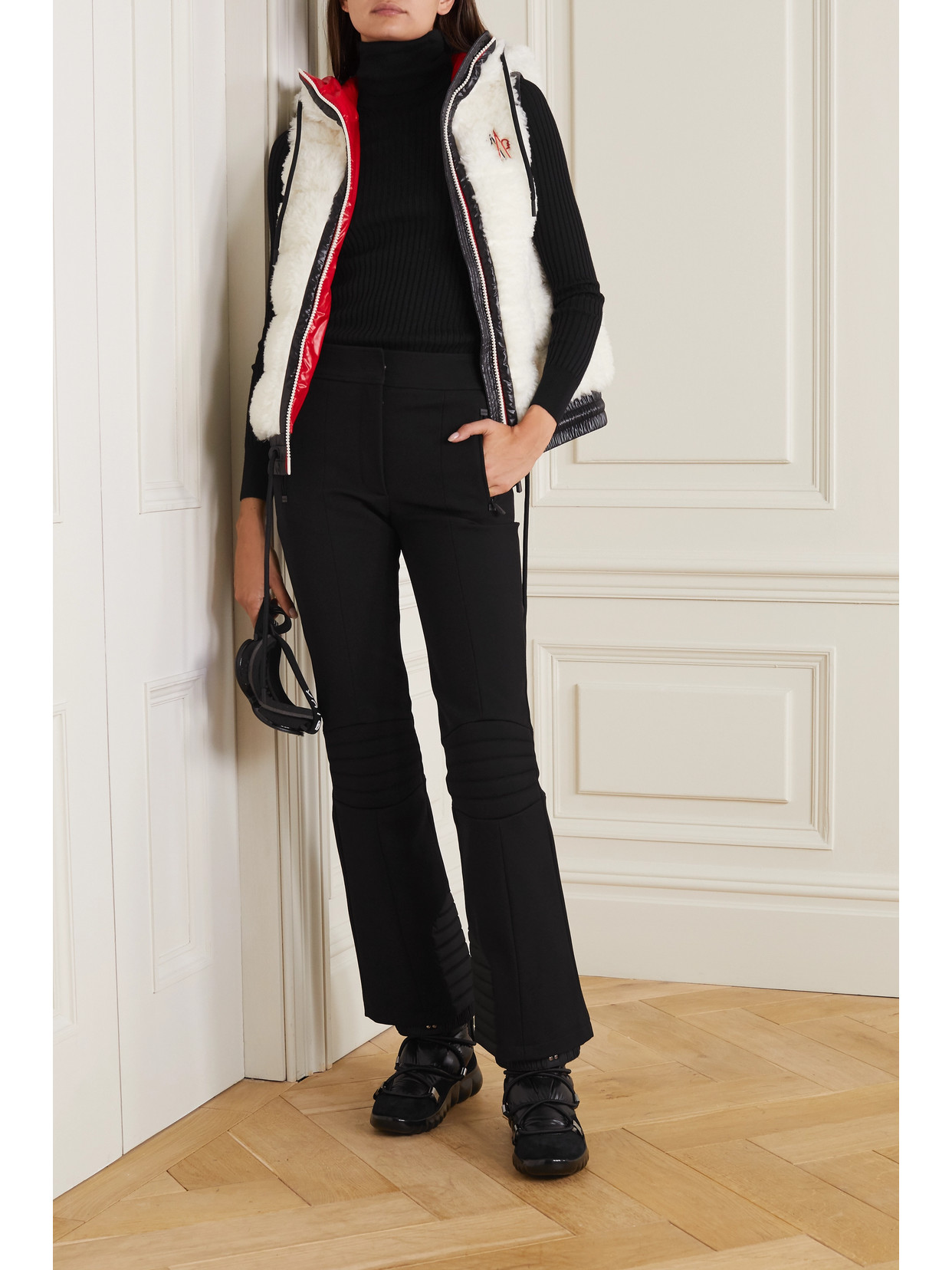 MONCLER SPORTIVO STRETCH-TWILL BOOTCUT SKI PANTS