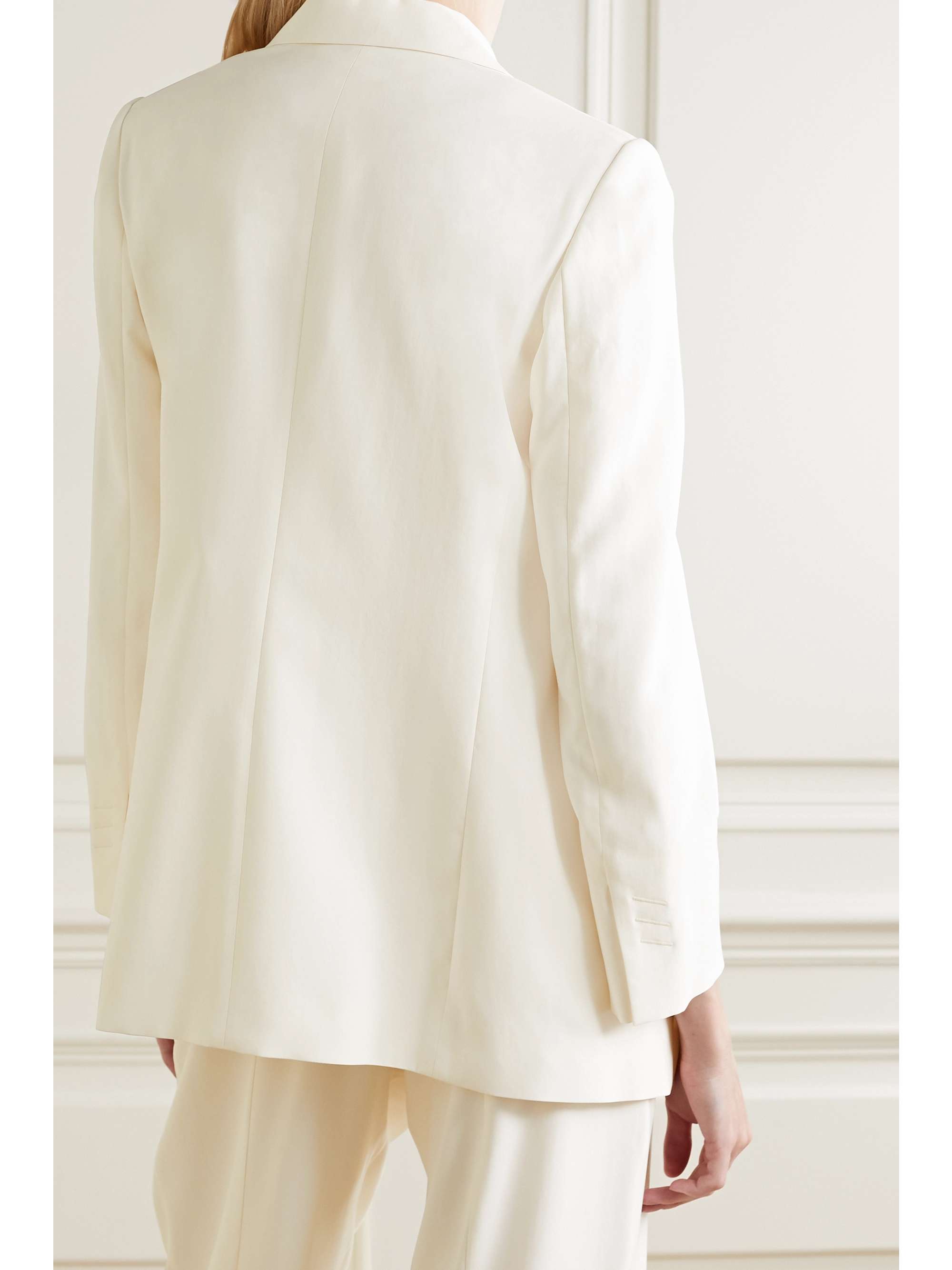 cream silk blazer