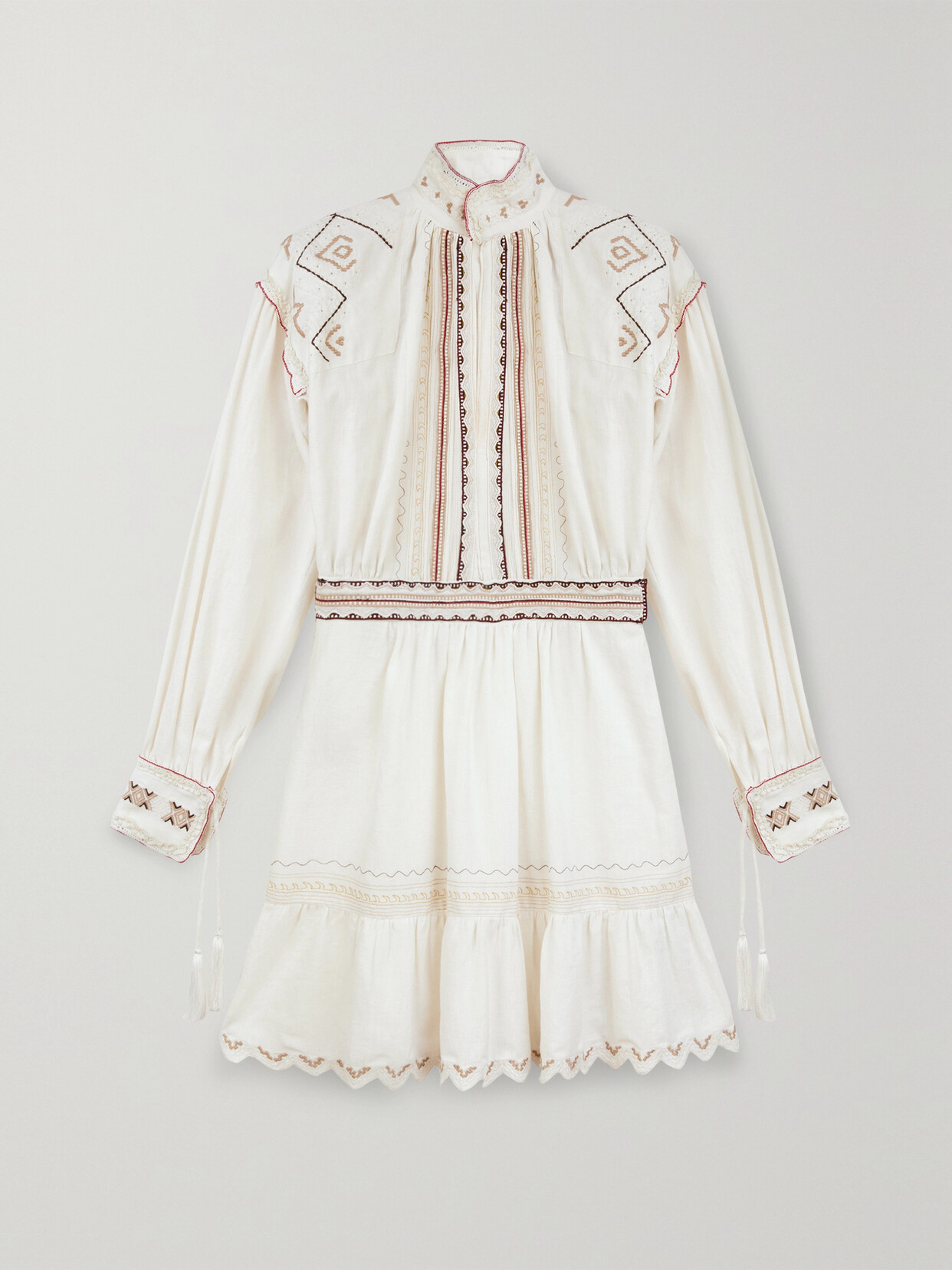 ETRO EMBROIDERED COTTON MINI DRESS