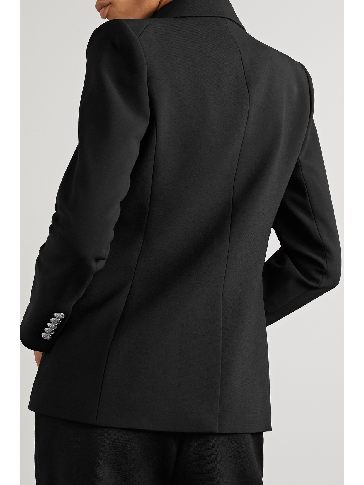 Shop Veronica Beard Miller Dickey Double-breasted Grain De Poudre Blazer In Black