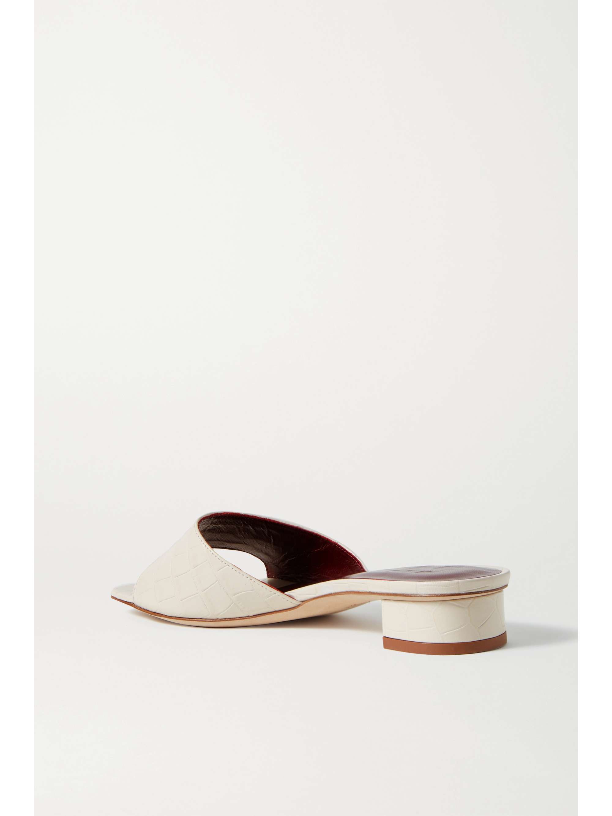 STAUD Simone croc-effect leather mules