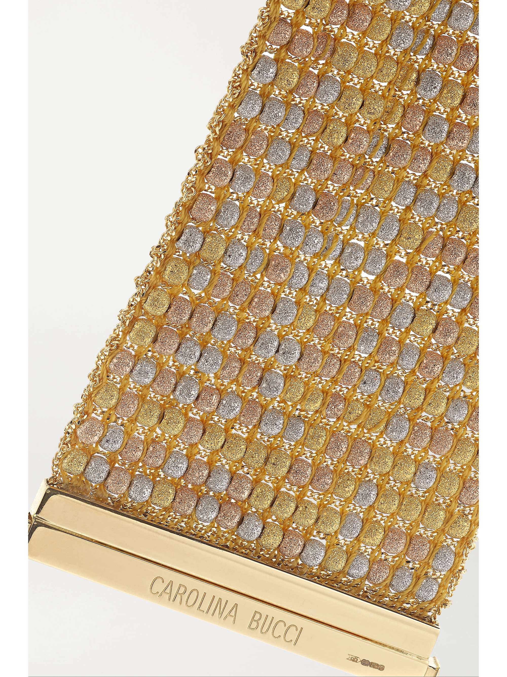 CAROLINA BUCCI 18-karat rose, yellow and white gold and silk bracelet