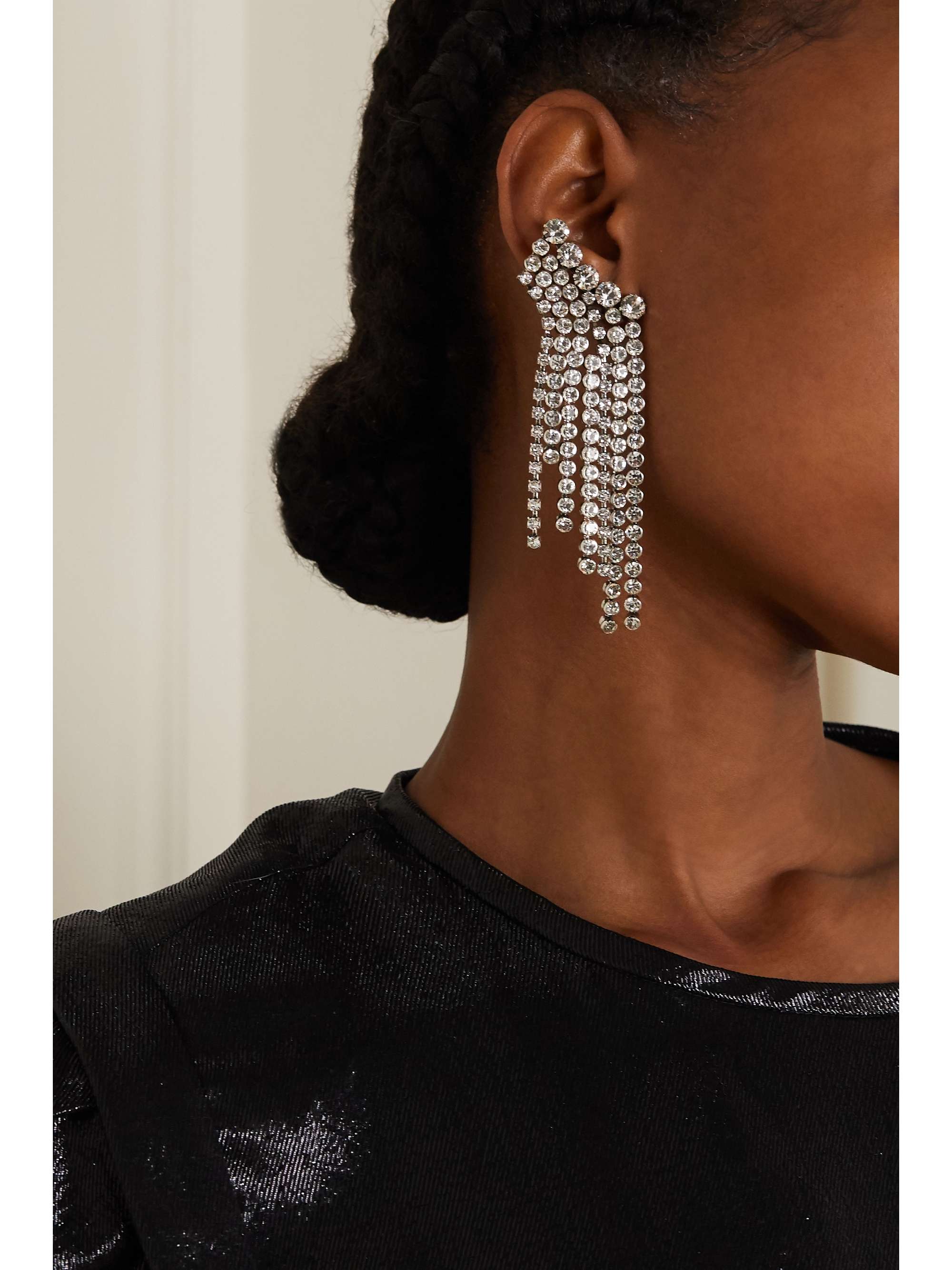 ISABEL MARANT Silver-tone crystal earrings