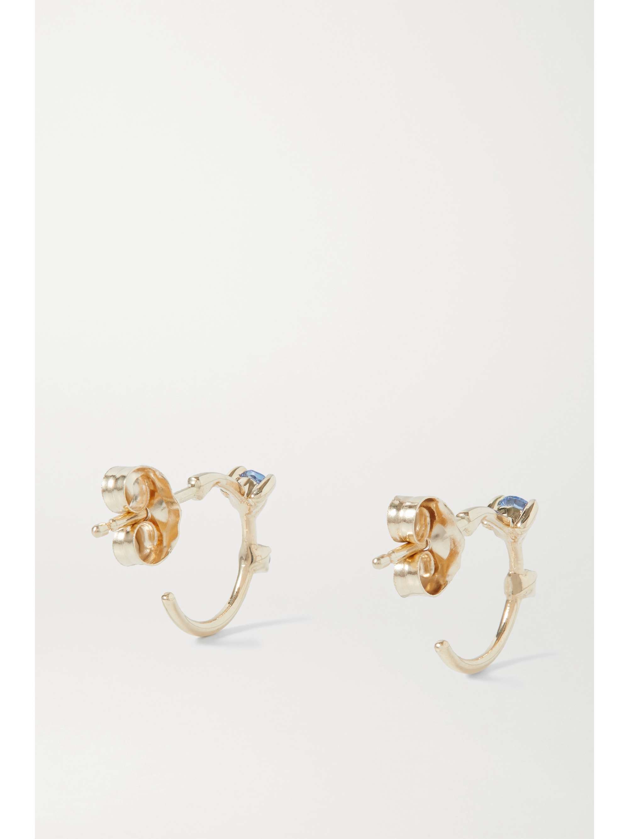 WWAKE Okay Cool 10-karat recycled gold, diamond and sapphire hoop earrings