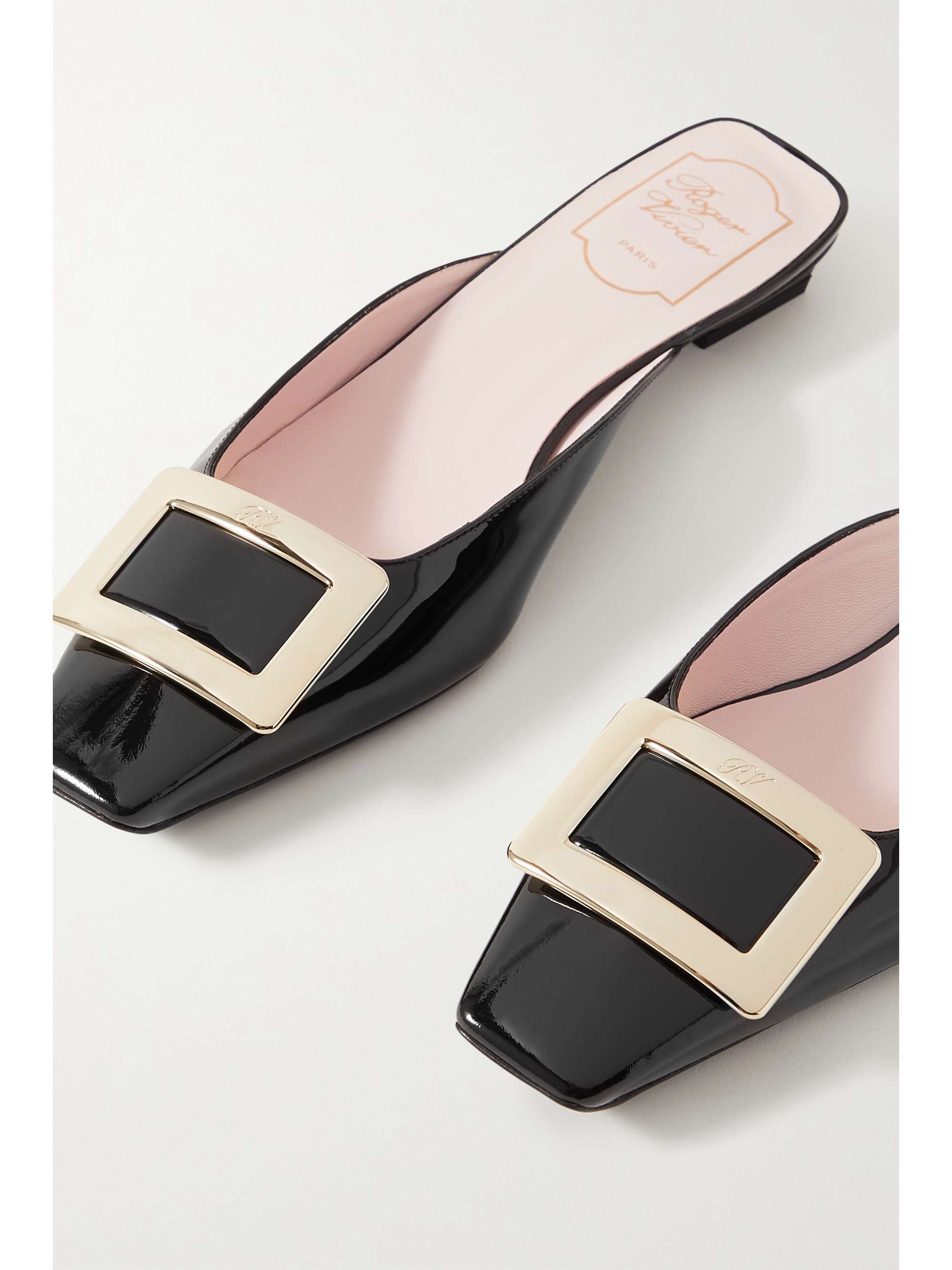 ROGER VIVIER Belle Vivier patent-leather mules