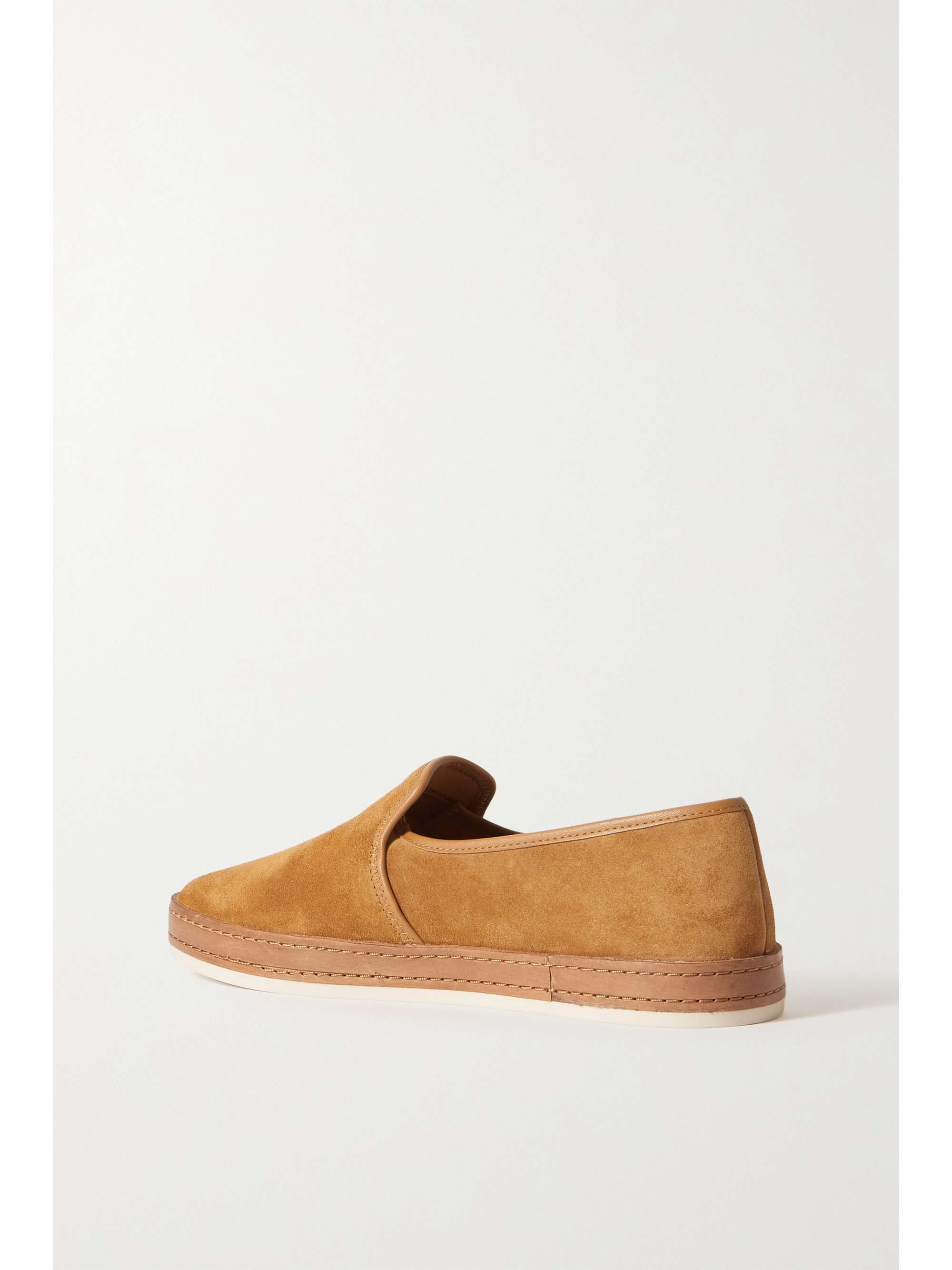 VINCE Canella leather-trimmed suede loafers