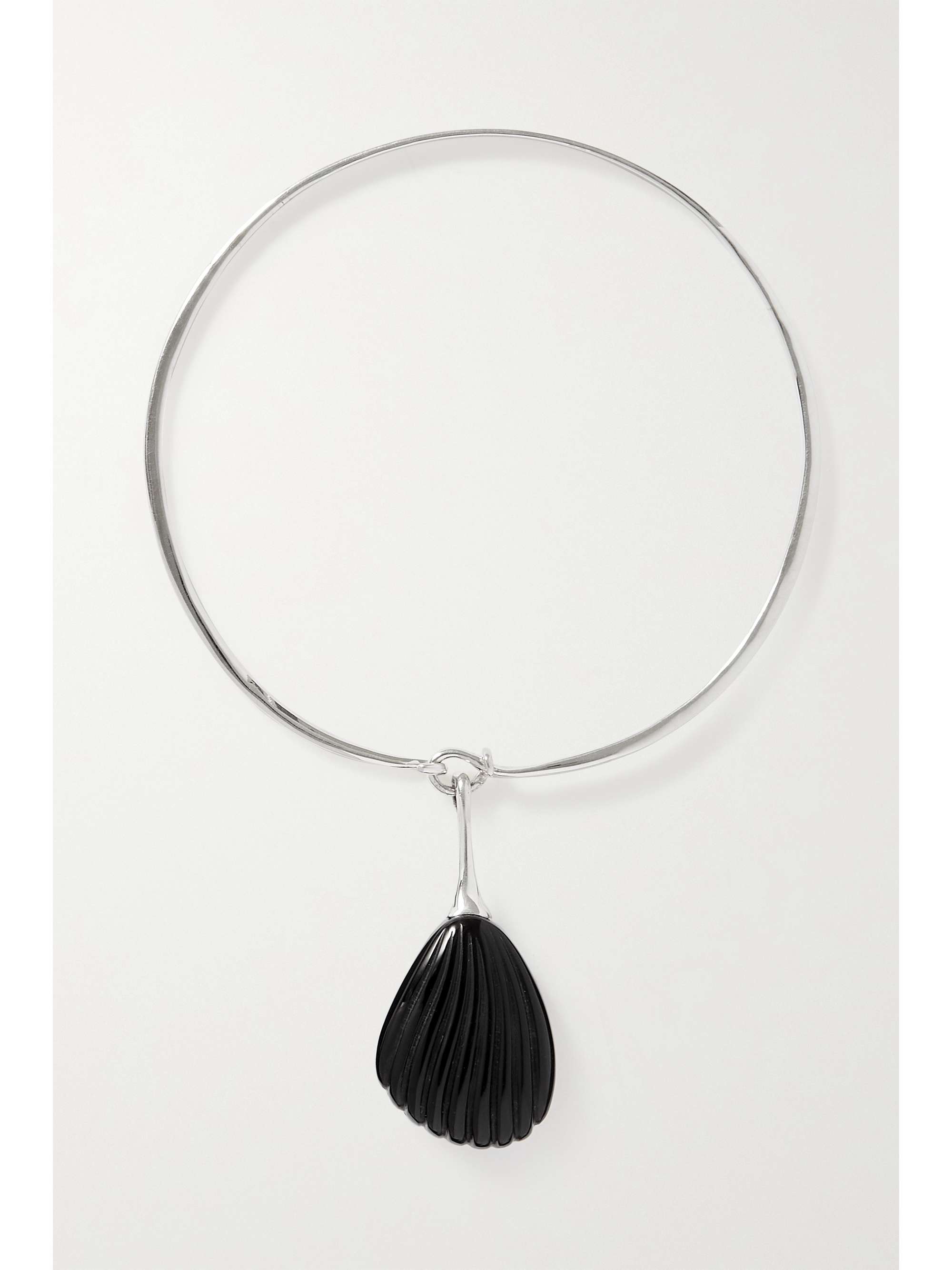 Silver Coquille silver onyx choker 