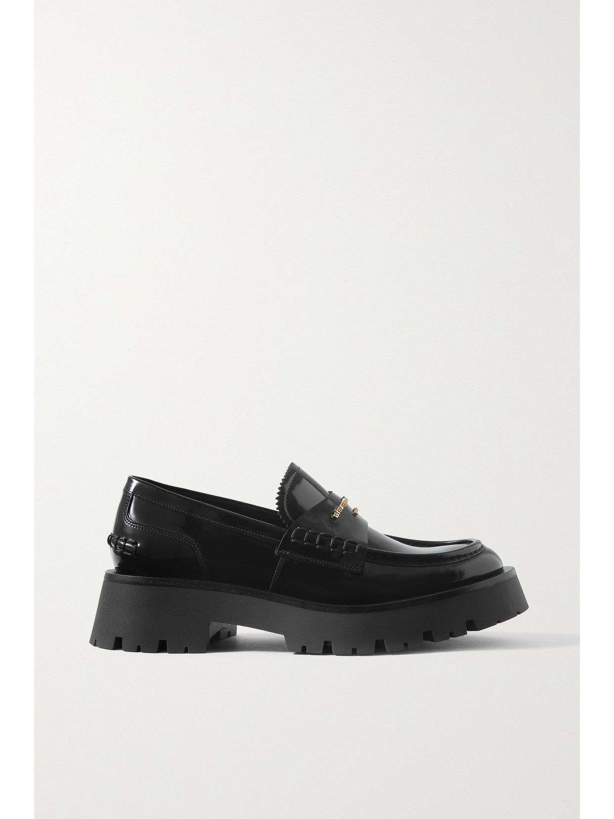 Shop Alexander Wang Carter Patent-leather Loafers In Black