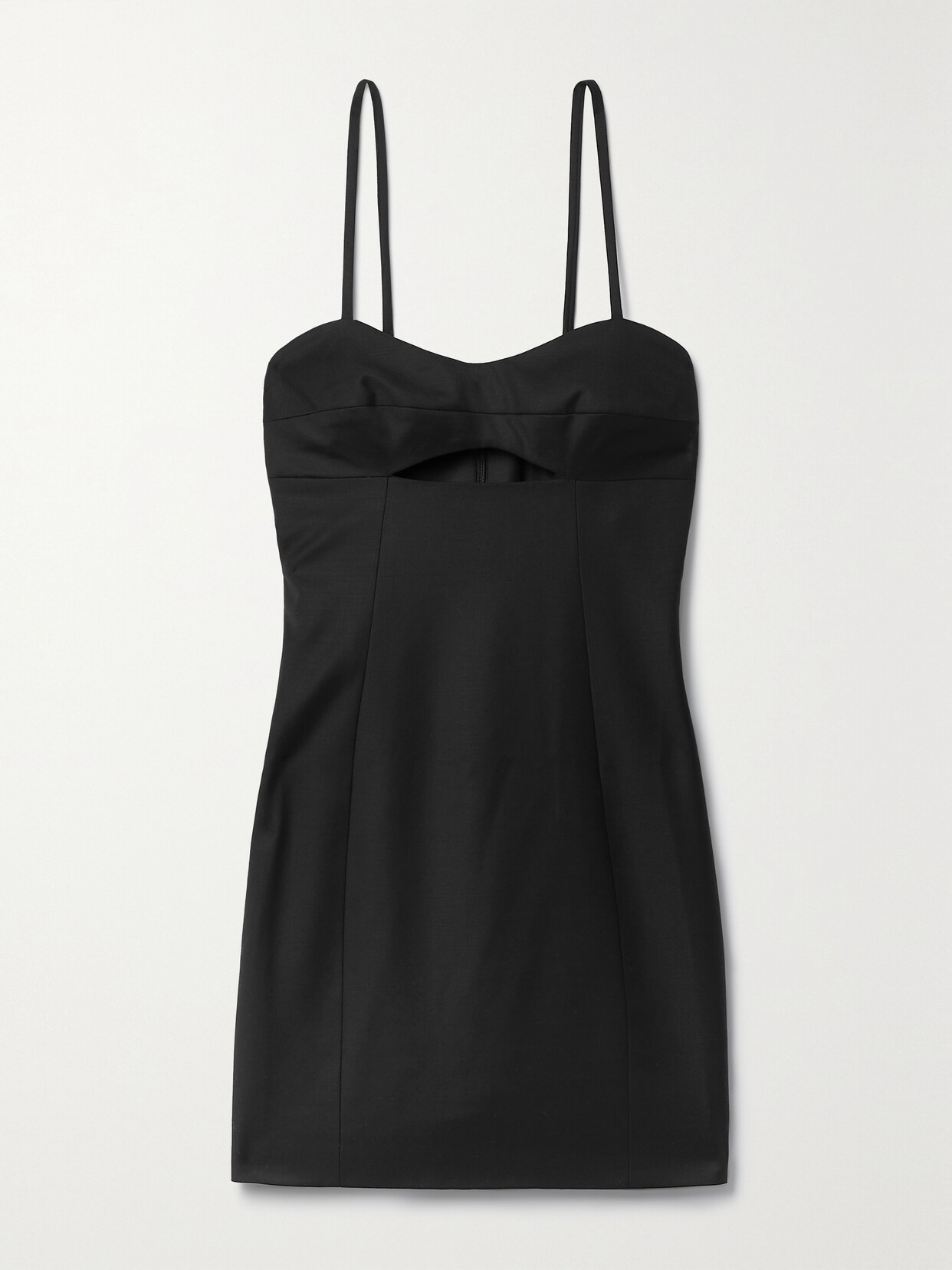 Anna Quan Kassia Cutout Wool Mini Dress In Black