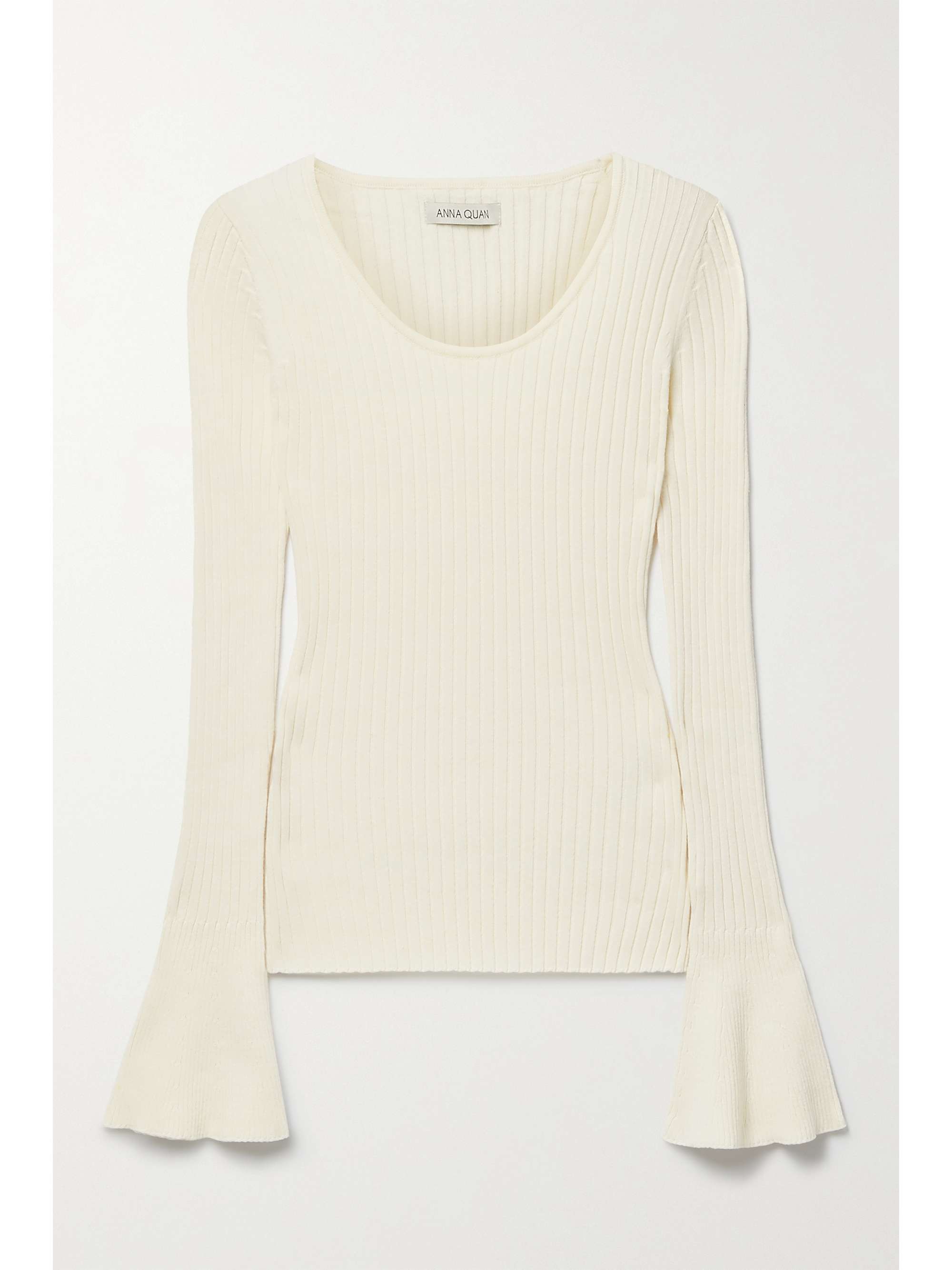 Ivory Daria ribbed cotton top | ANNA QUAN | NET-A-PORTER