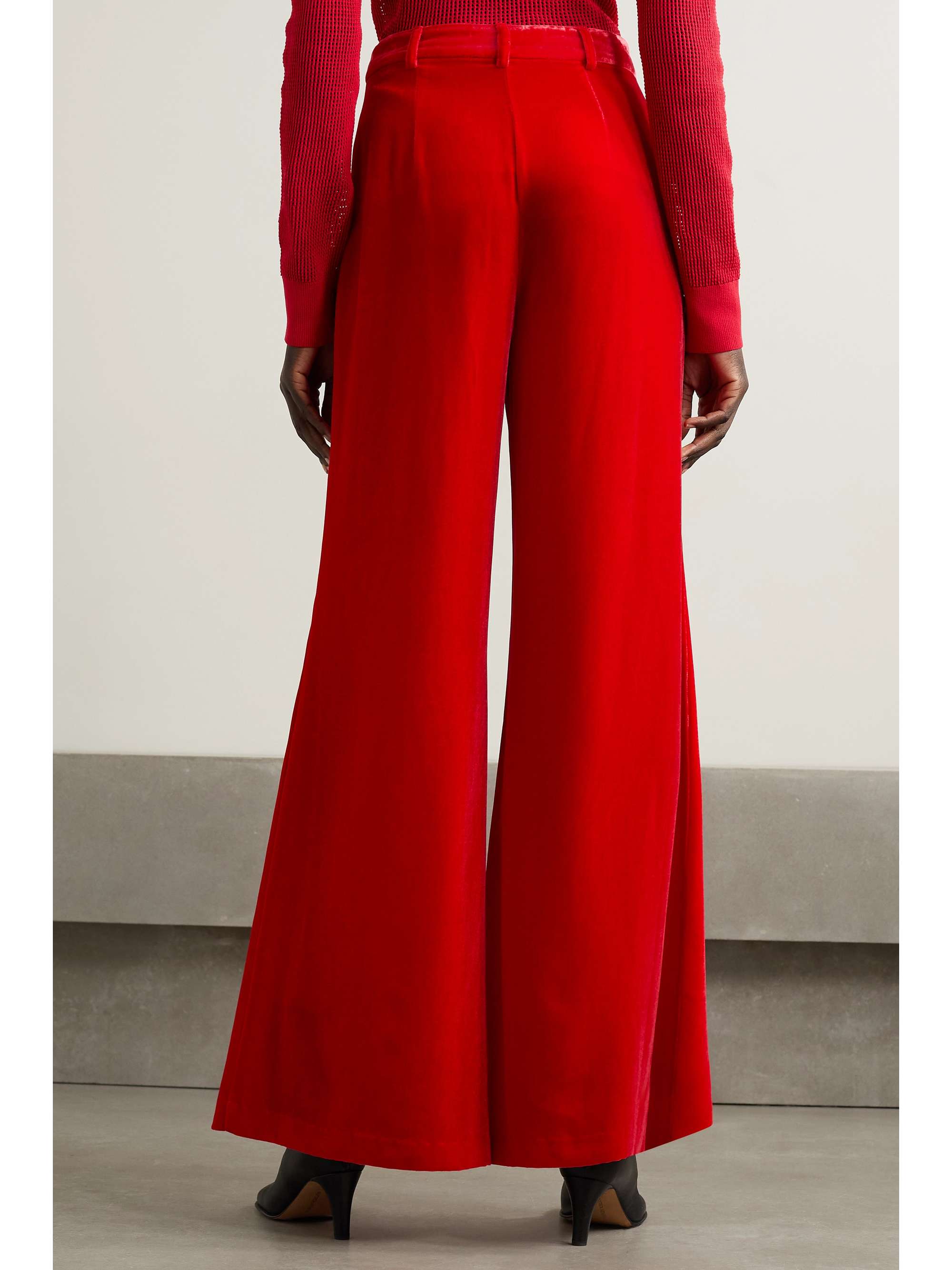 Red Velvet wide-leg pants | LES 