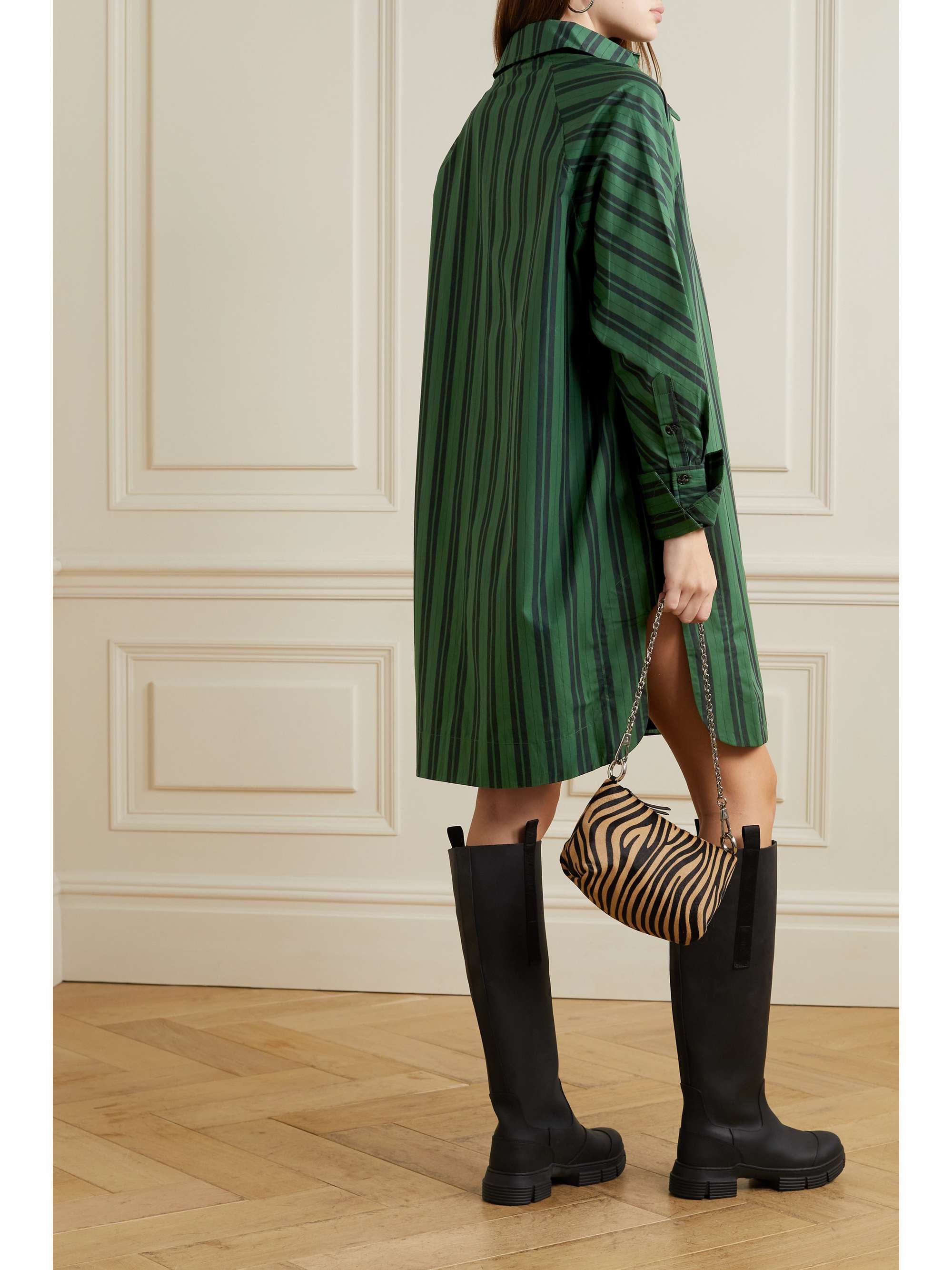 ganni stripe cotton oversized shirt