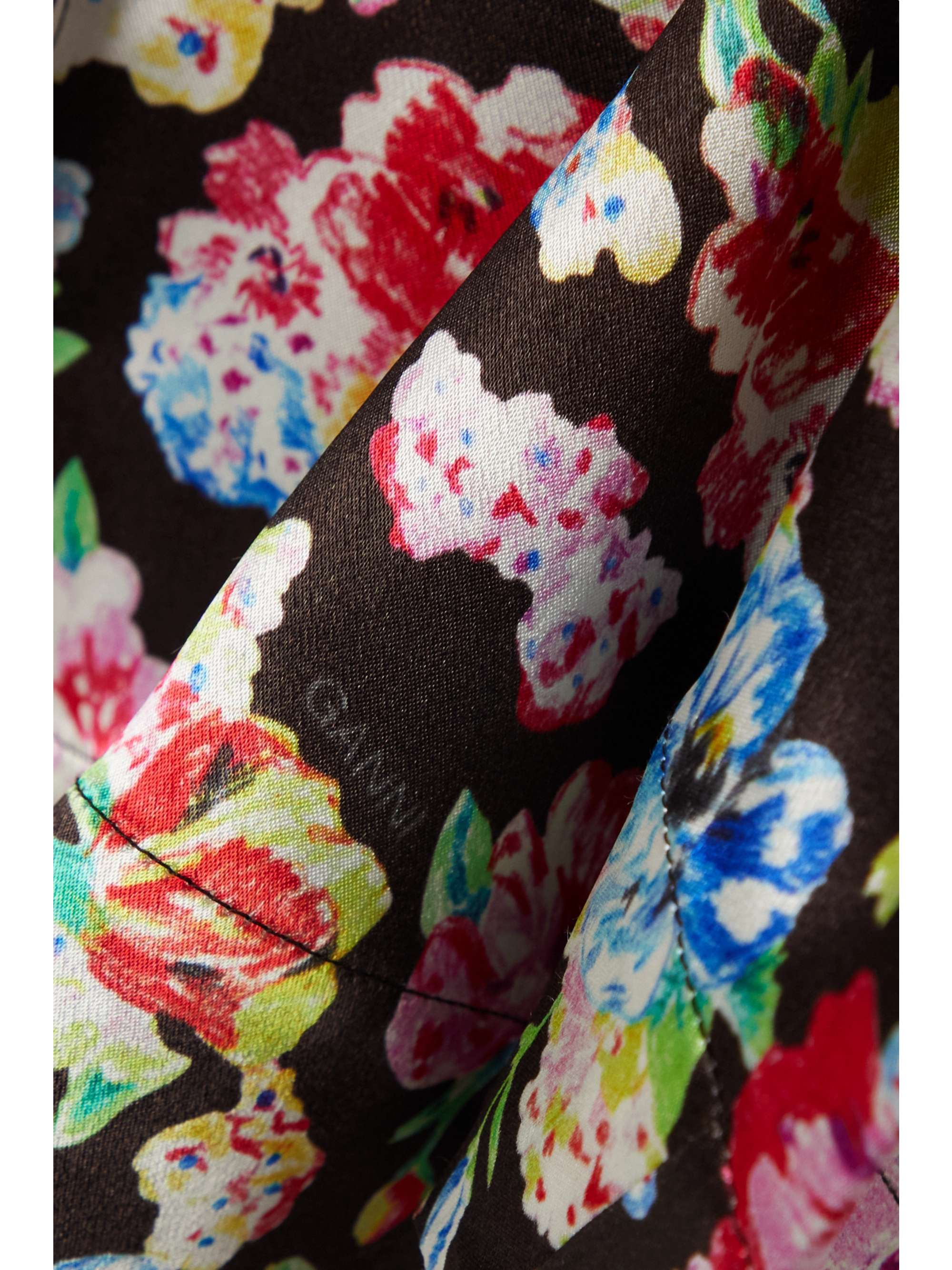 GANNI Floral-print satin pajama shirt