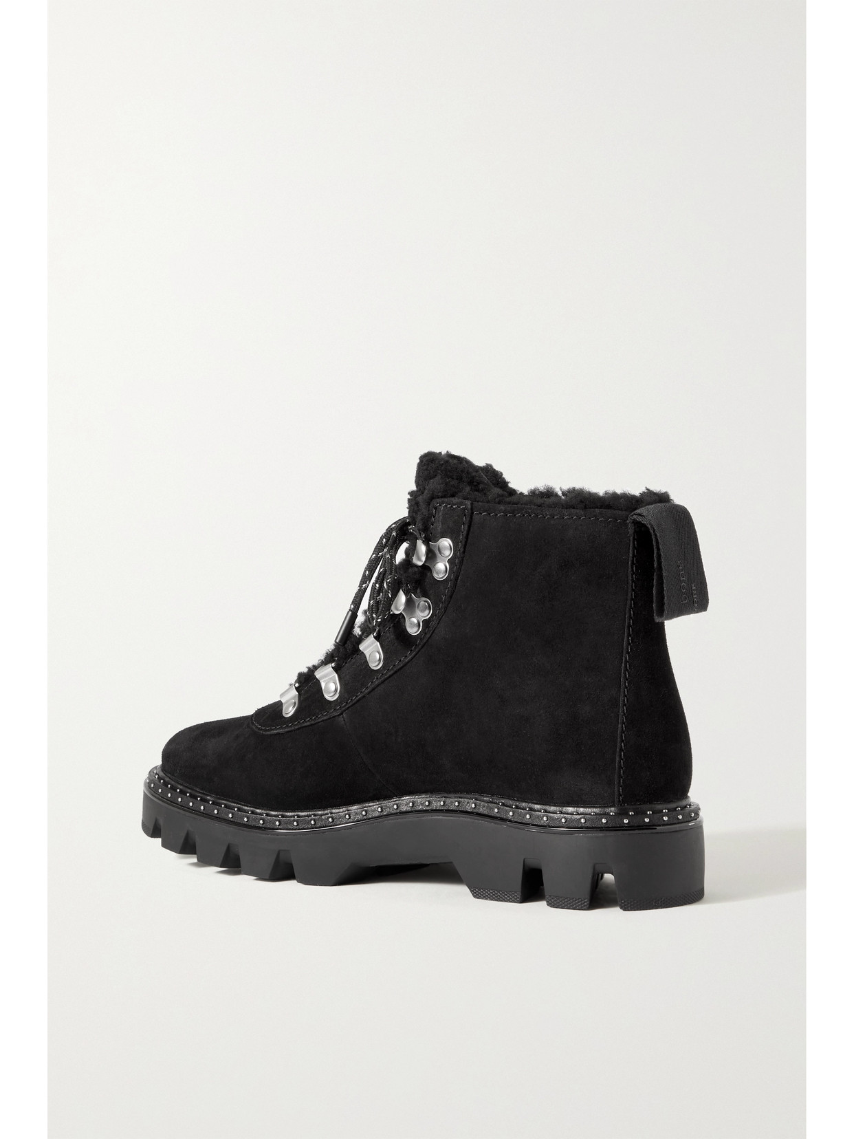 Shop Rag & Bone Quest Shearling-lined Suede Ankle Boots In Black