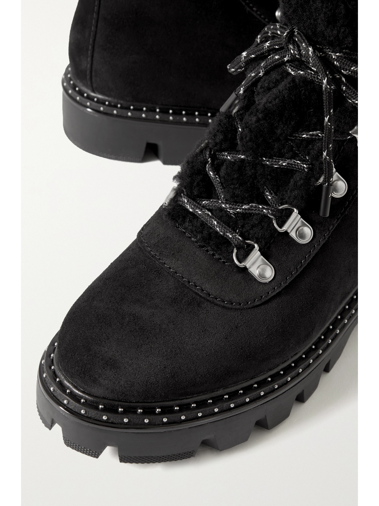 Shop Rag & Bone Quest Shearling-lined Suede Ankle Boots In Black