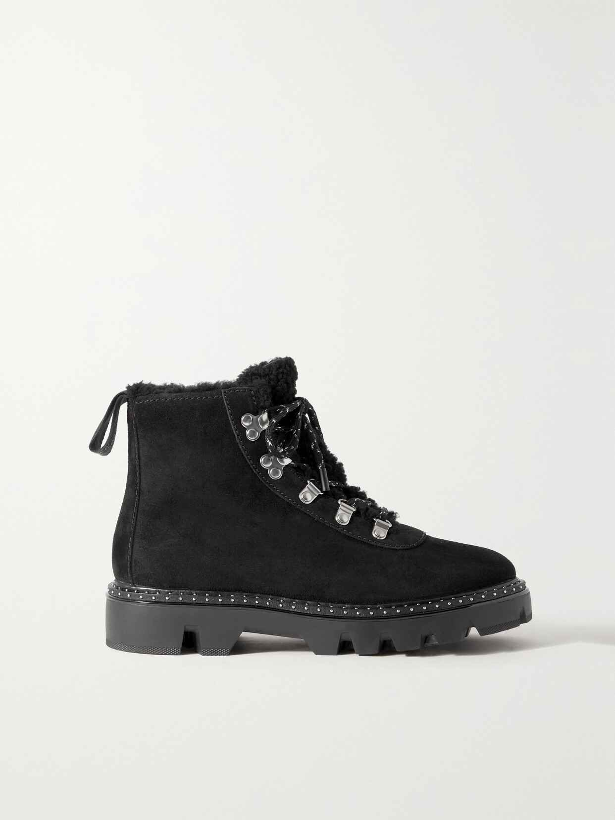 Rag & Bone Quest Shearling-lined Suede Ankle Boots In Black