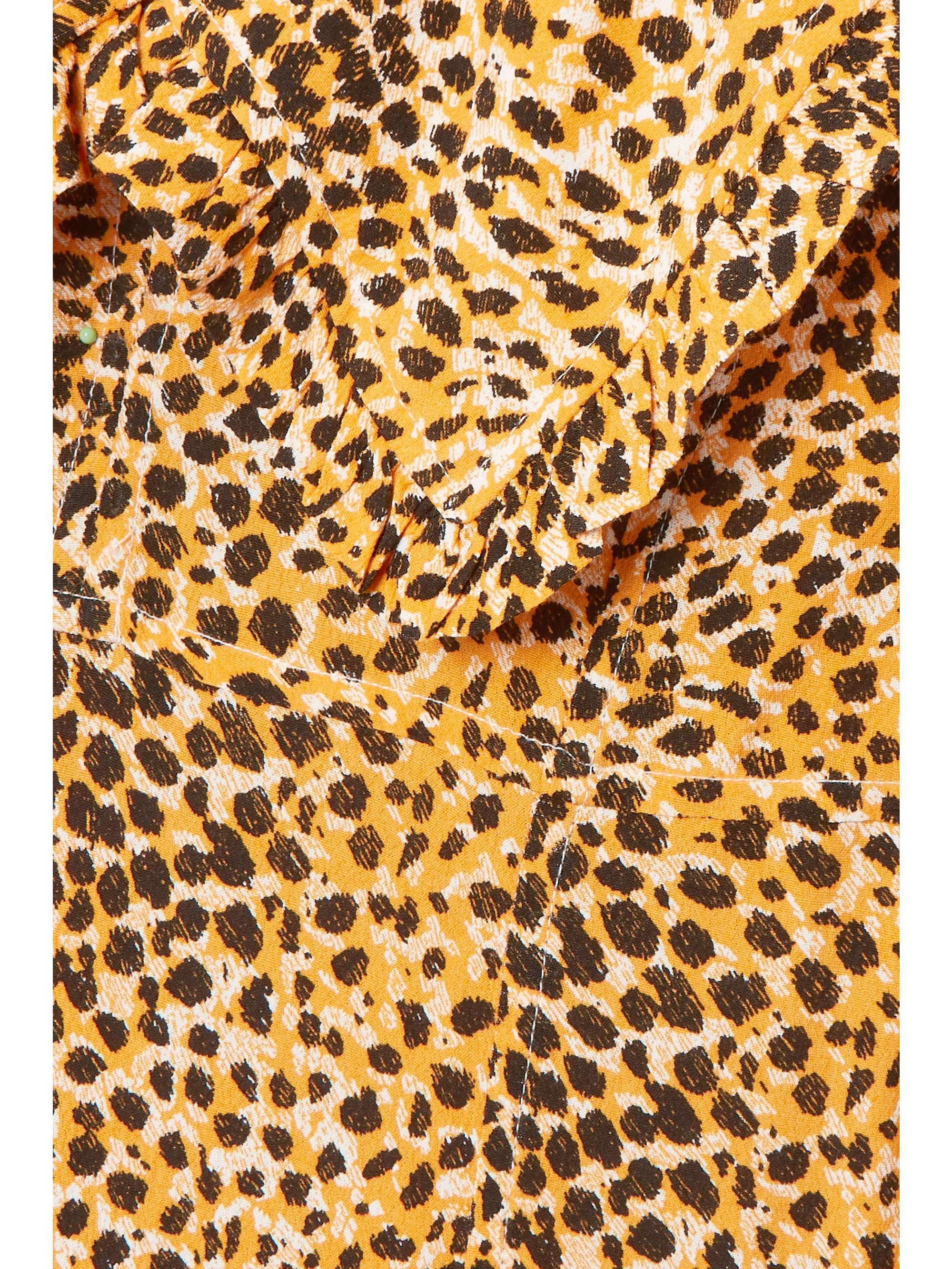 GANNI Leopard-print crepe midi dress