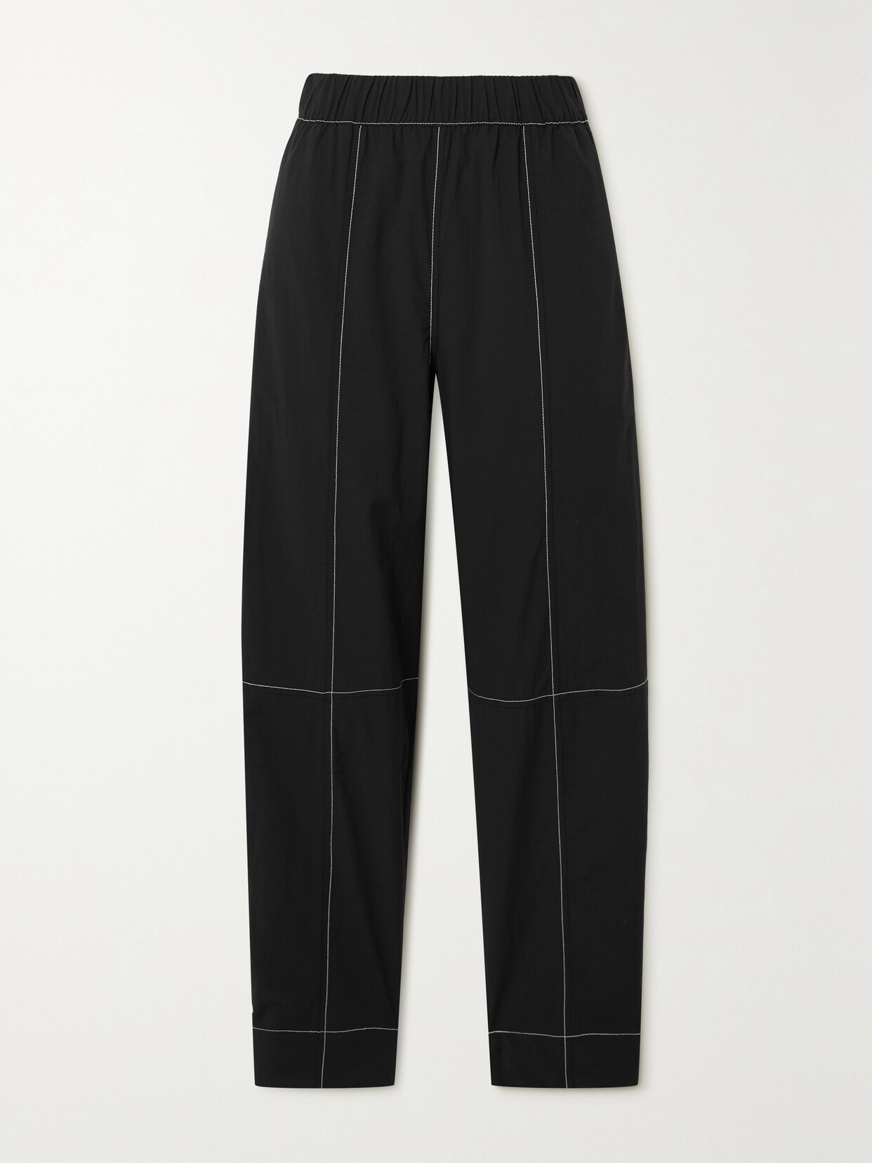 GANNI - + Net Sustain Organic Cotton-blend Crepe Tapered Pants - Black