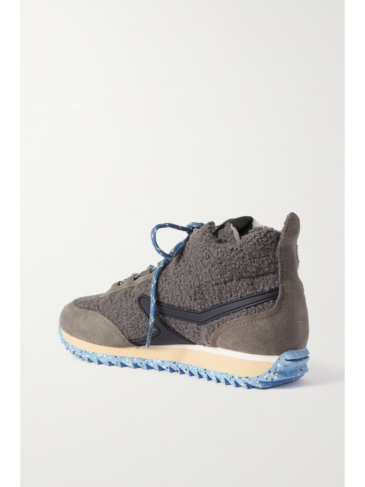 Retro Hiker Faux Suede-Trimmed Recycled Fleece And Rubber High-Top Sneakers