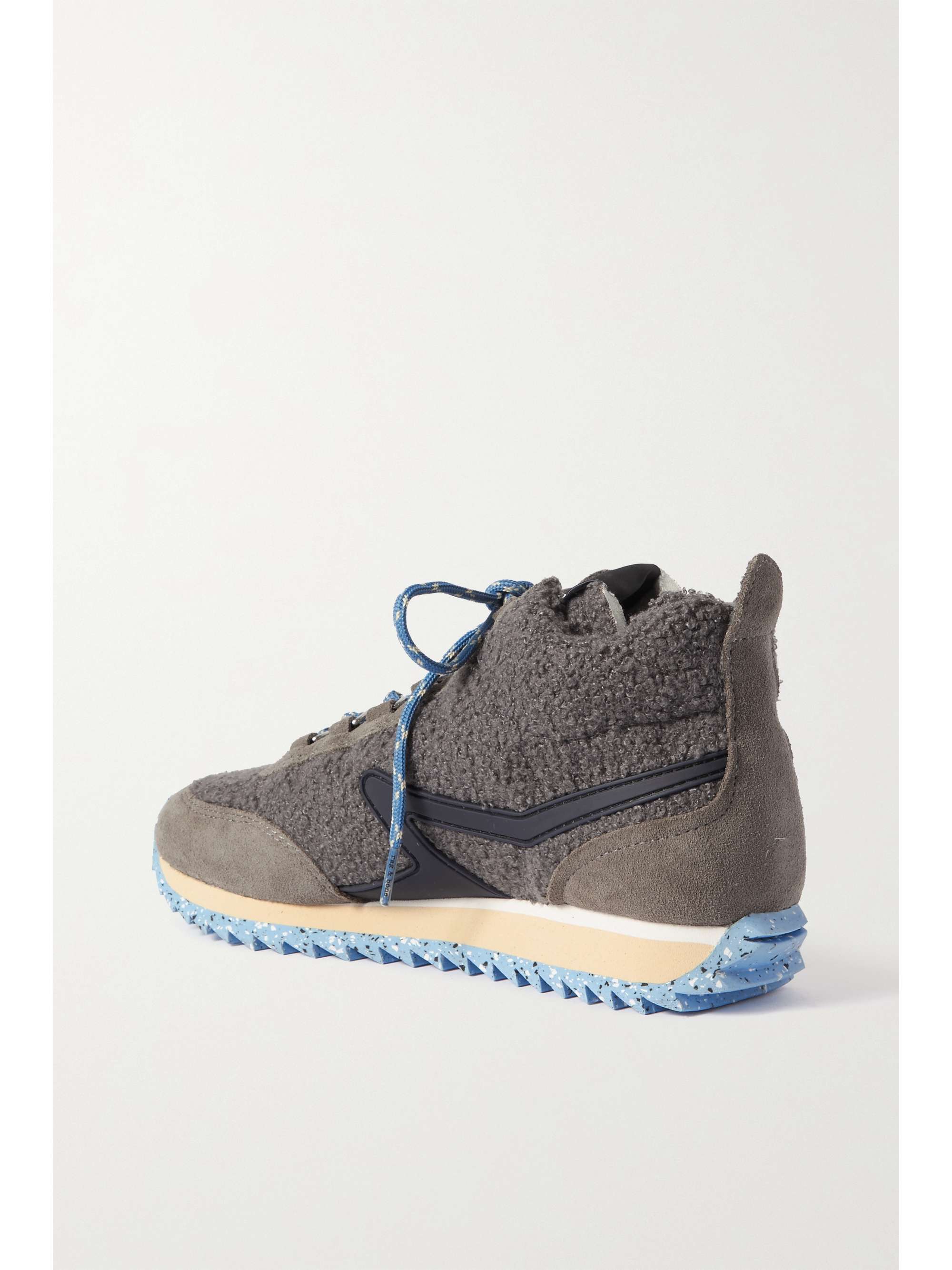 RAG & BONE Retro Hiker faux suede-trimmed recycled fleece and rubber high-top sneakers
