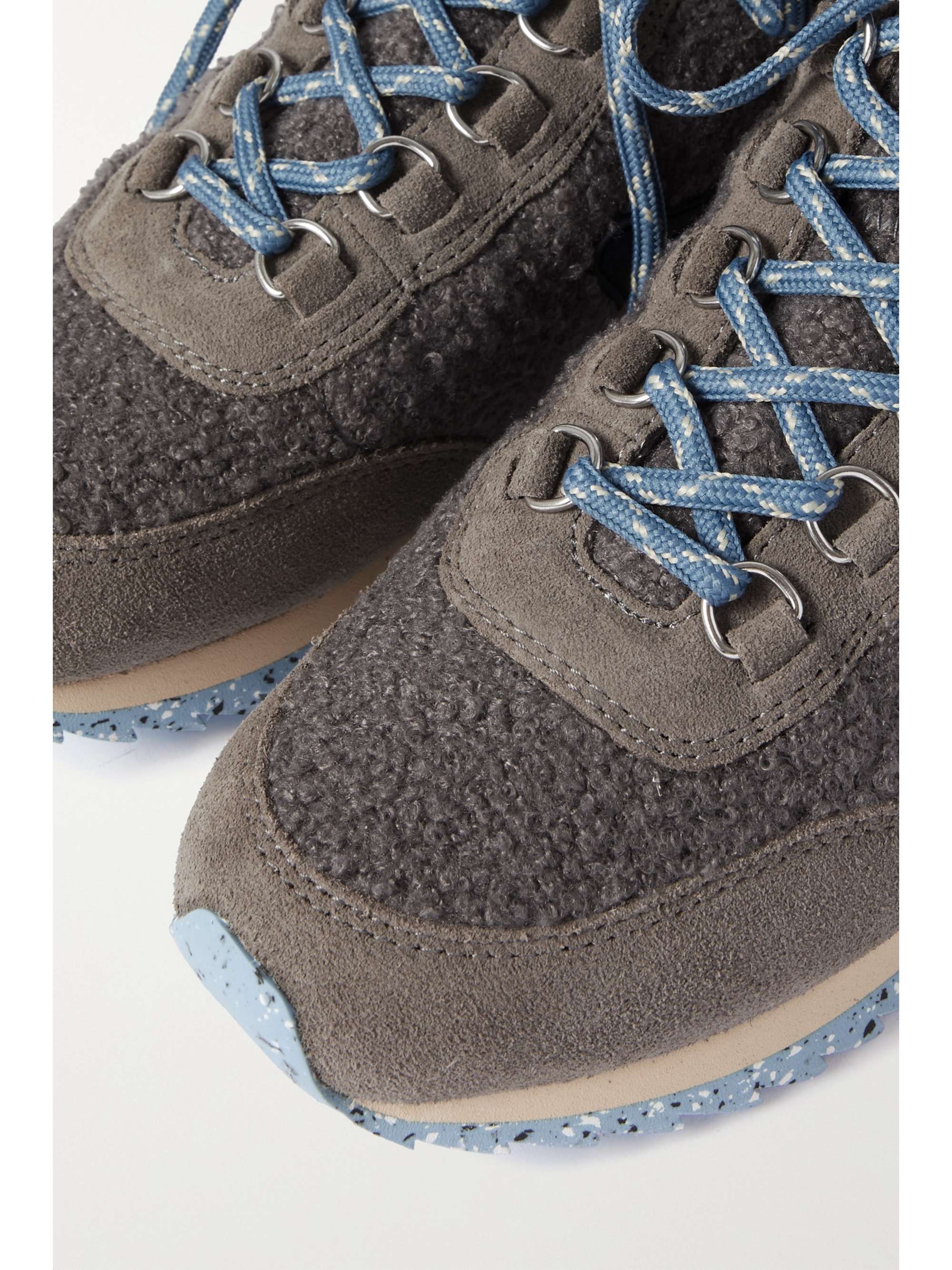 RAG & BONE Retro Hiker faux suede-trimmed recycled fleece and rubber high-top sneakers