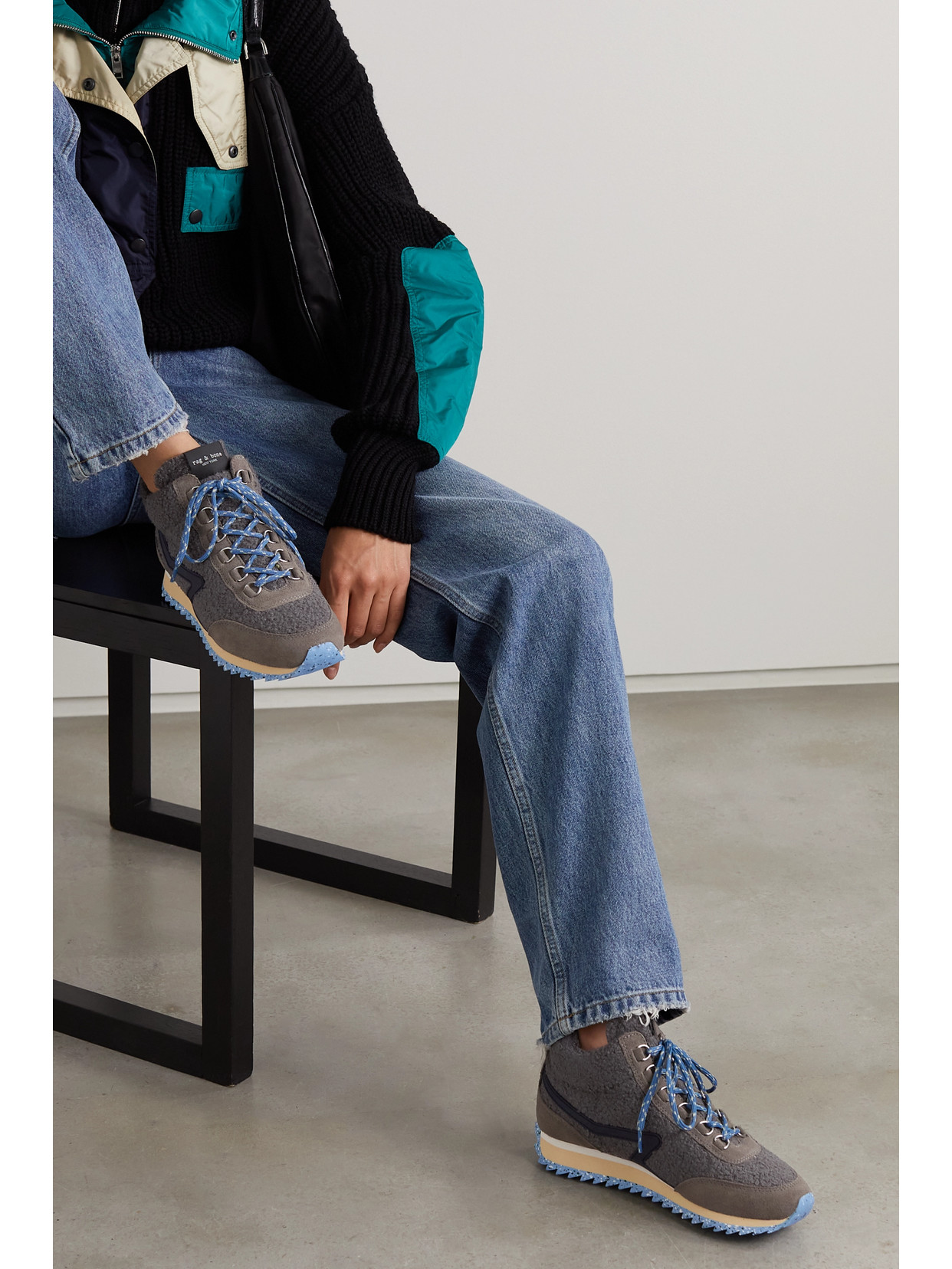 Retro Hiker Faux Suede-Trimmed Recycled Fleece And Rubber High-Top Sneakers