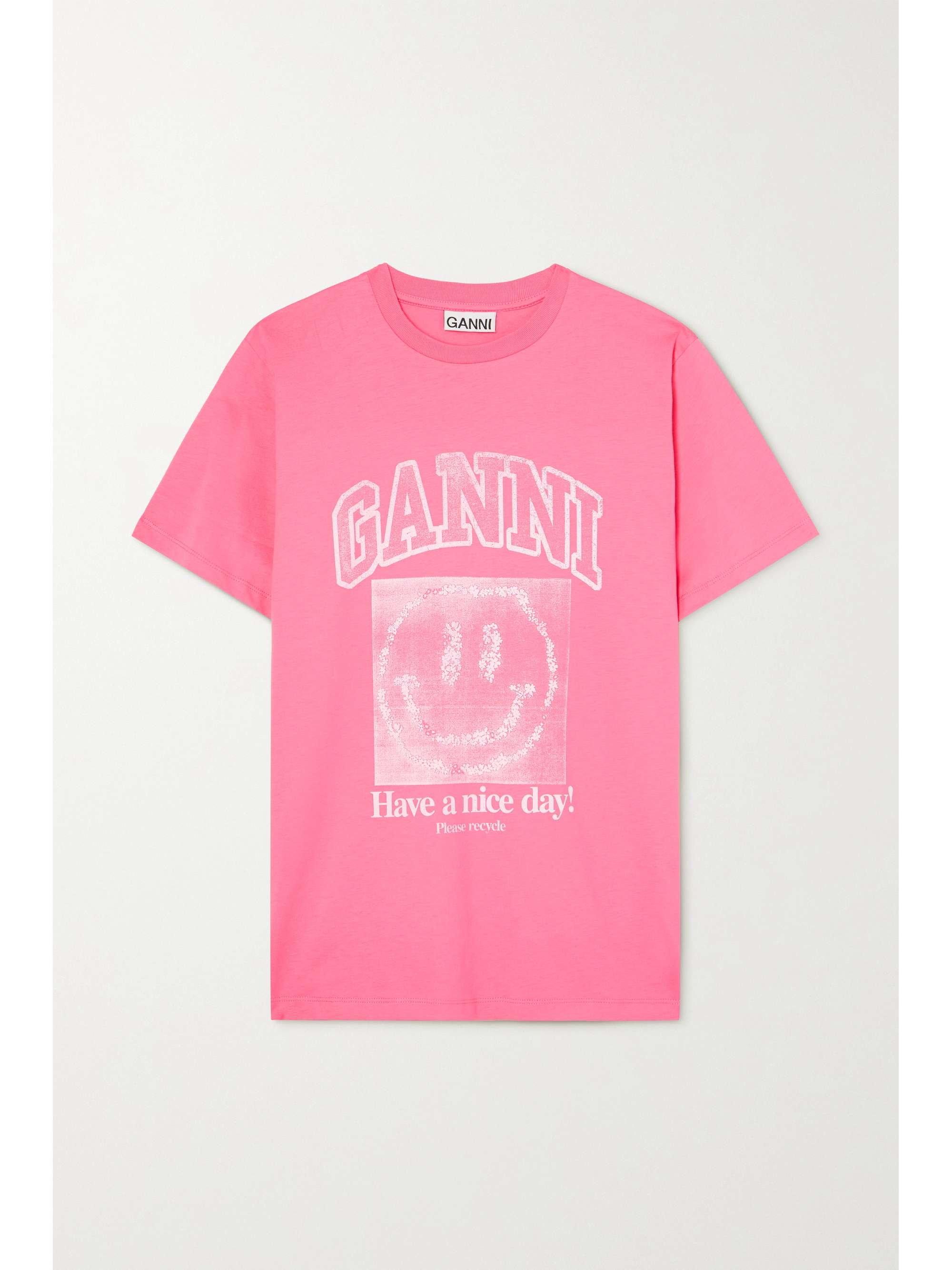 ganni pink t shirt