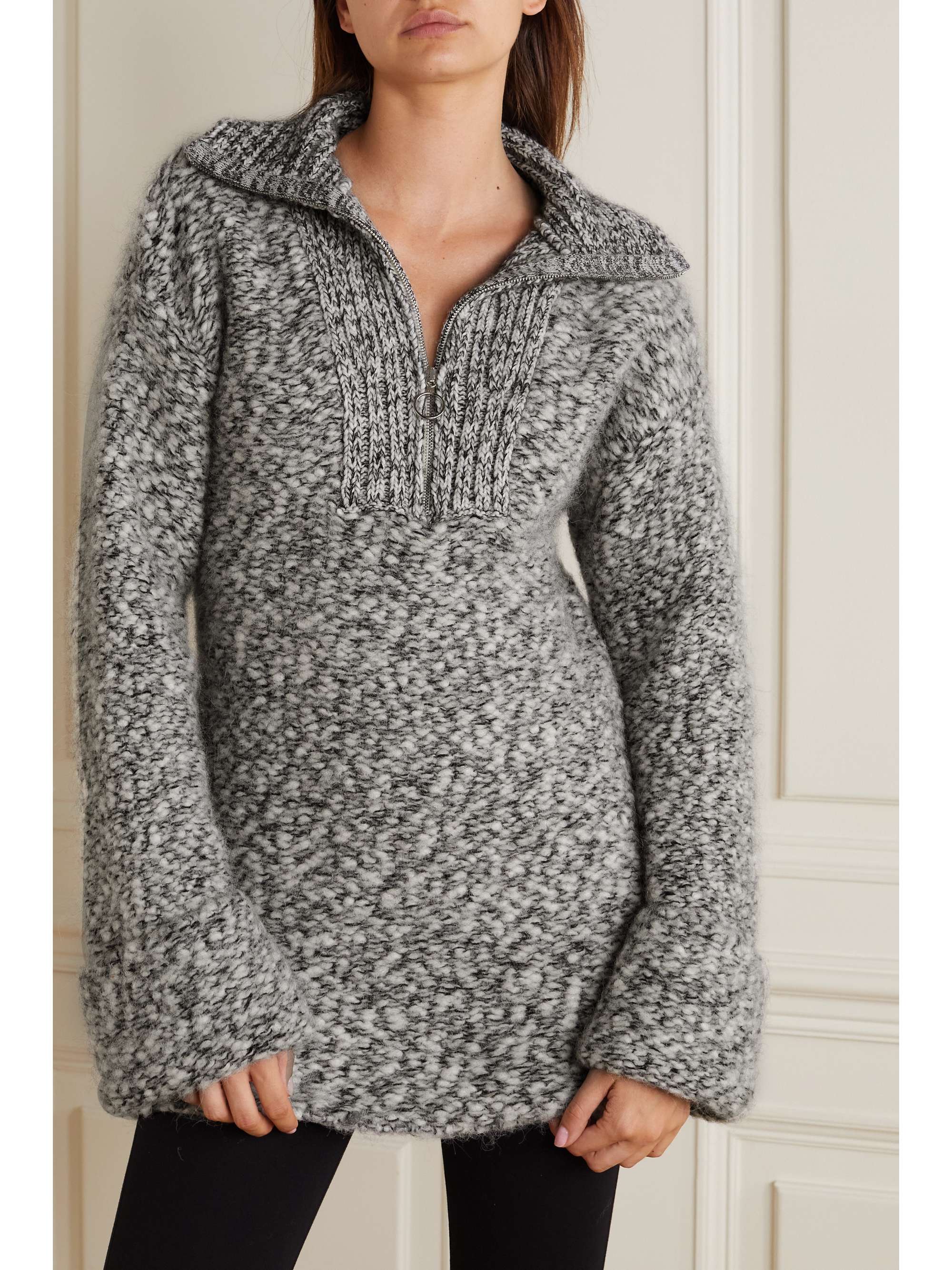 ganni alpaca knit blouse