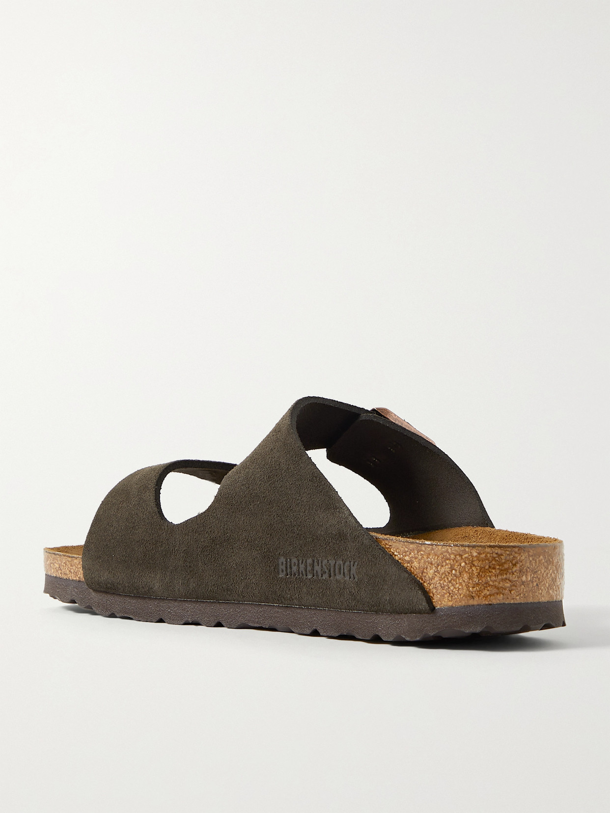 Birkenstock Arizona Mocca Suede Two Bar Mules In Brown