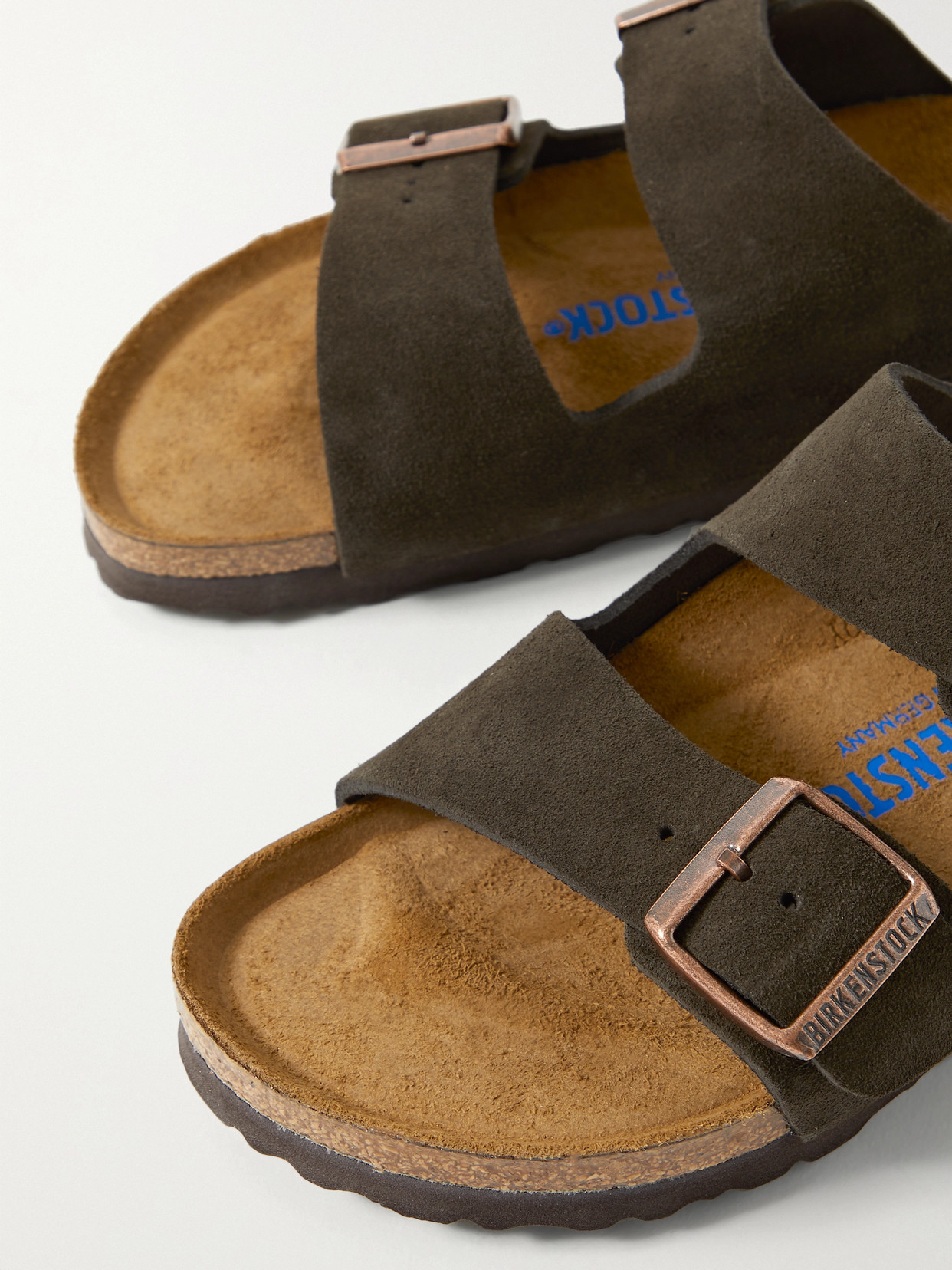 Shop Birkenstock Arizona Suede Sandals In Brown